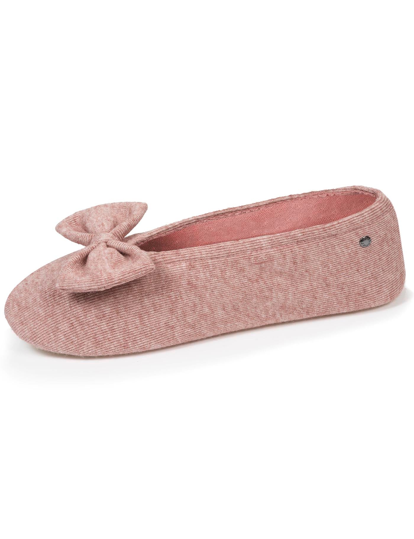 isotoner-chaussons-ballerines-femme-rose-chin-maille image 6