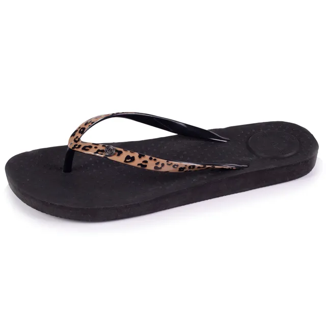 isotoner-tongs-femme-tige-imprim-l-opard-noir-everywear image 1
