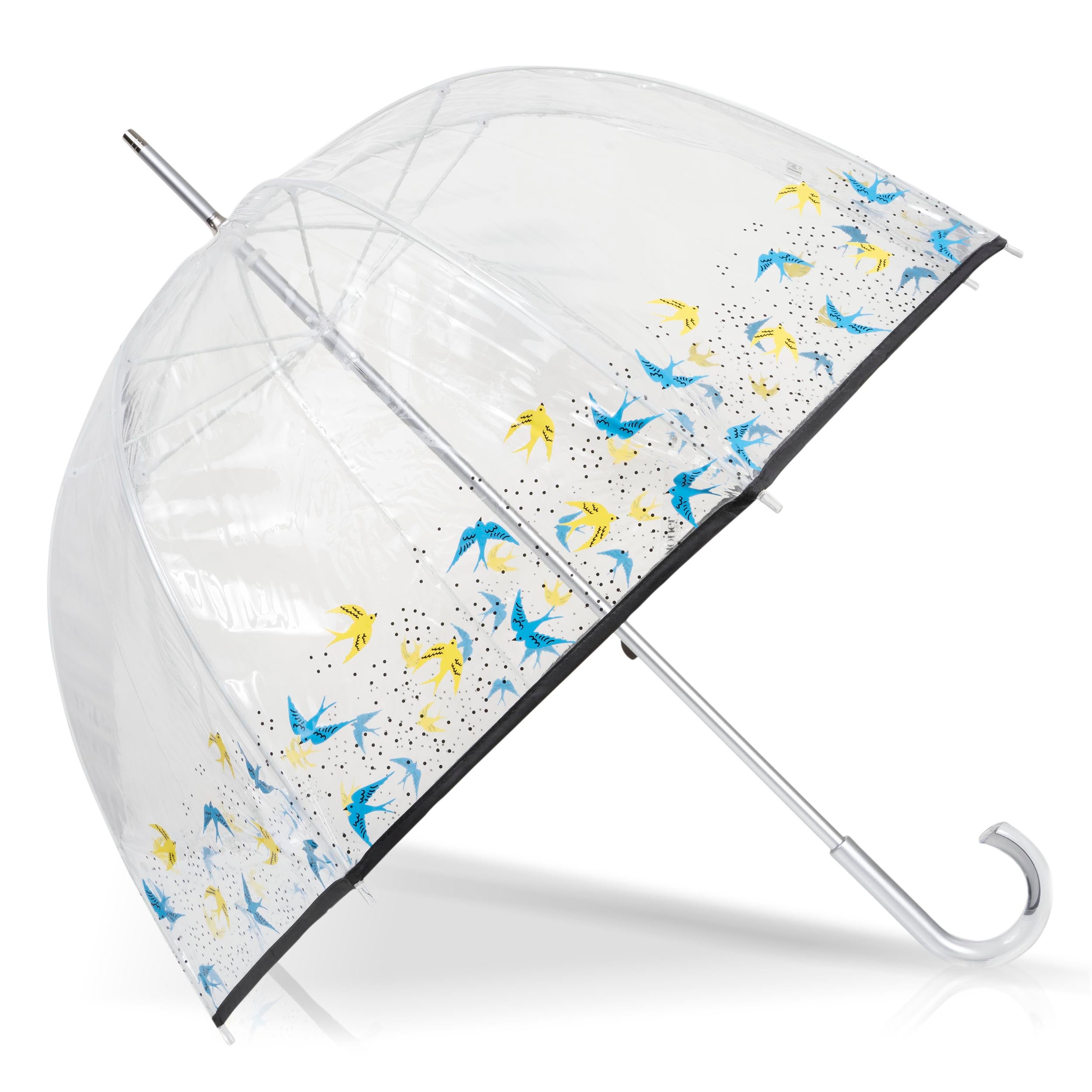 isotoner-parapluie-cloche-transparent-pvc-hirondelles image 1