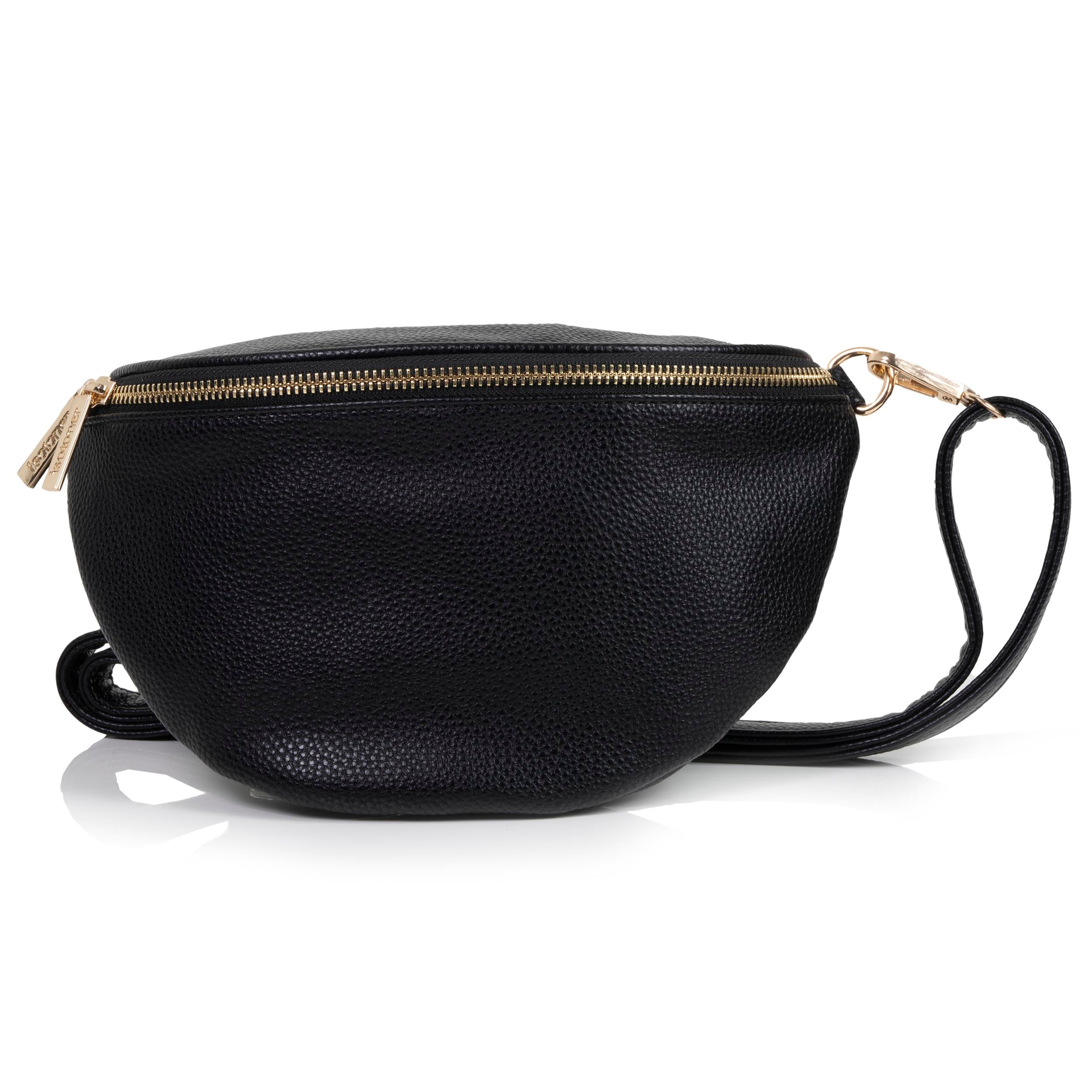 isotoner-sac-banane-femme-noir-grain-multi-poches image 1