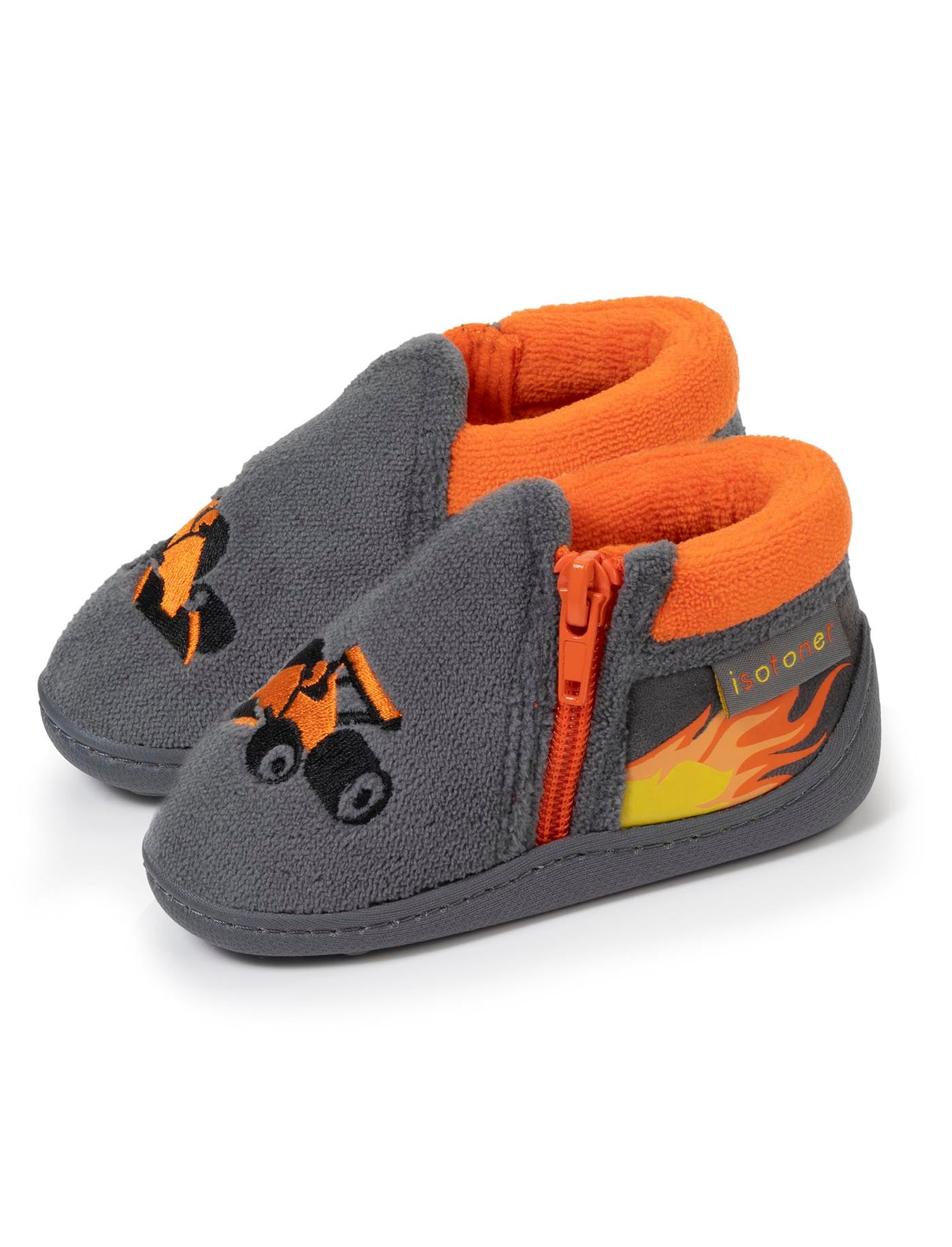 isotoner-chaussons-bottillons-zip-enfant-gris-voiture image 6