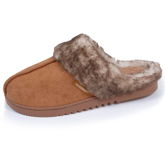isotoner-chaussons-mules-femme-camel image 1
