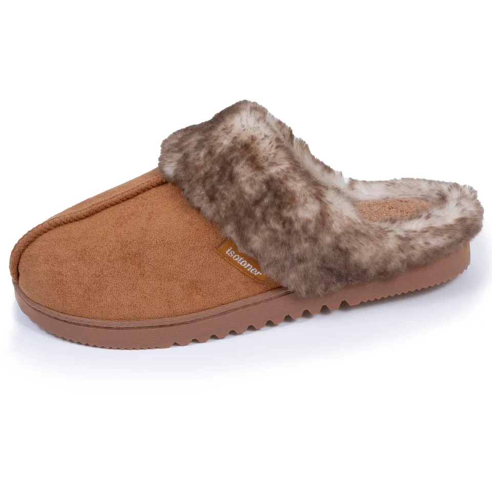 isotoner-chaussons-mules-femme-camel image 1