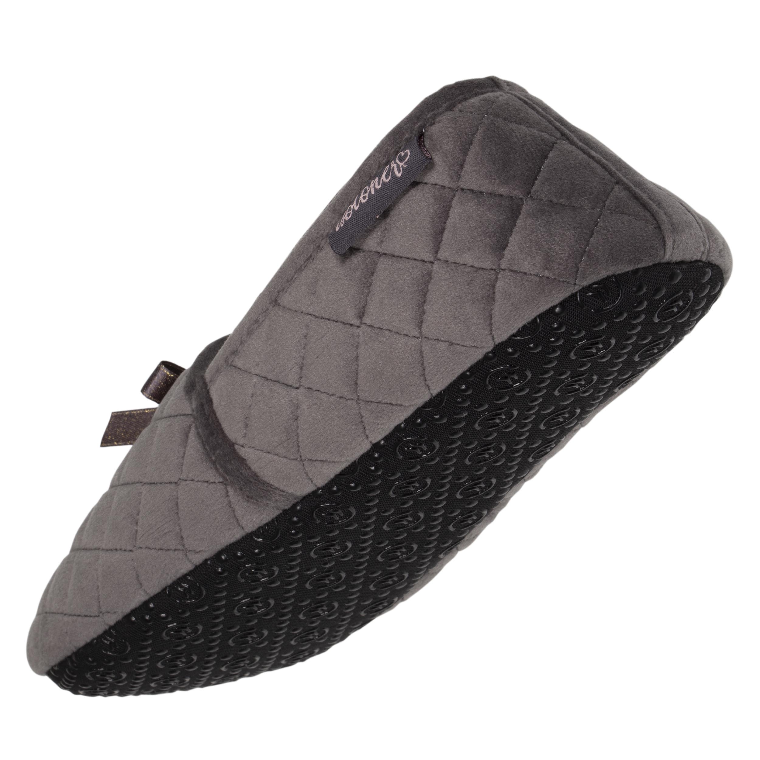 isotoner-chaussons-slippers-femme-gris-fonc-n-ud-scintillant image 5