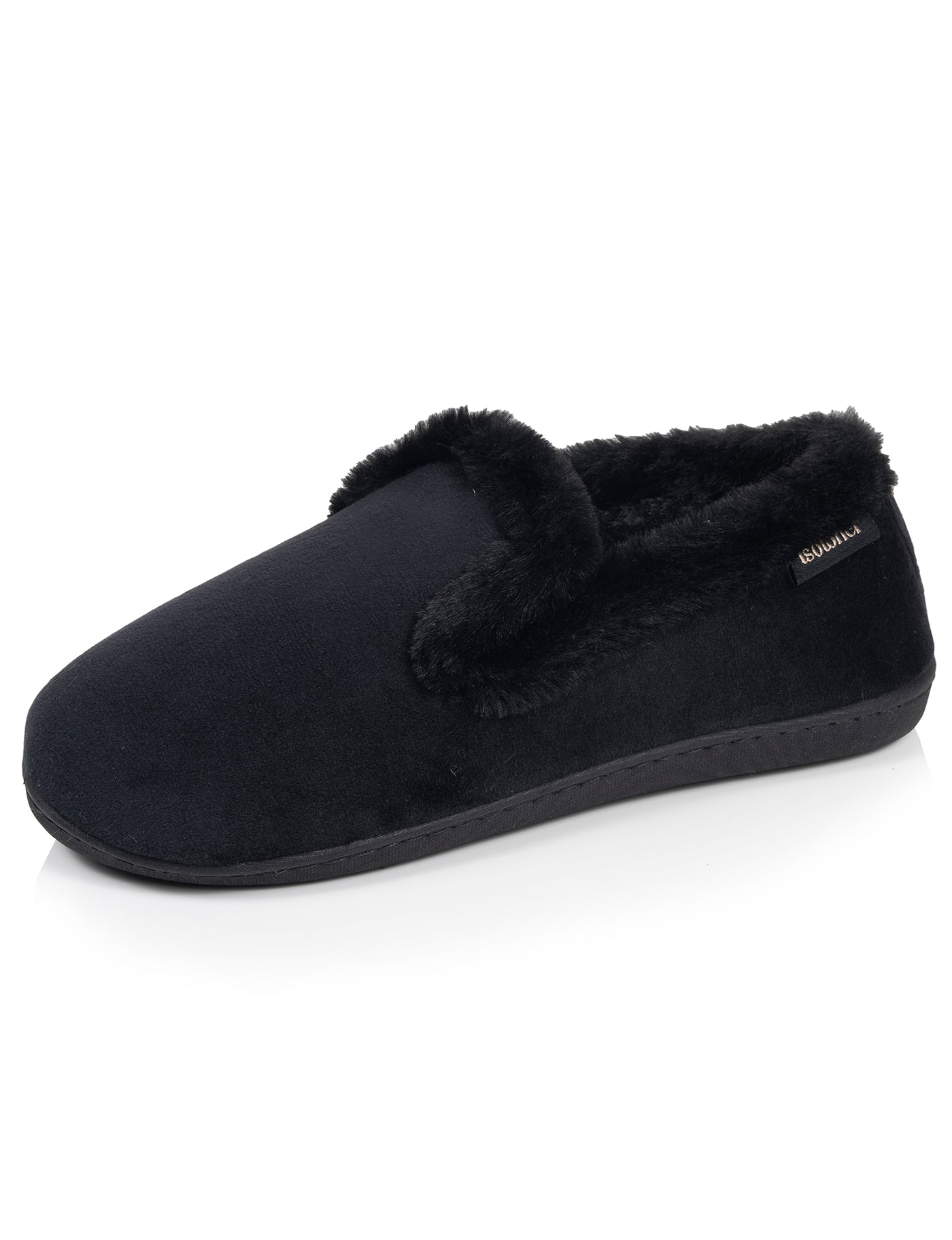 isotoner-chaussons-charentaises-femme-velours-noir image 6