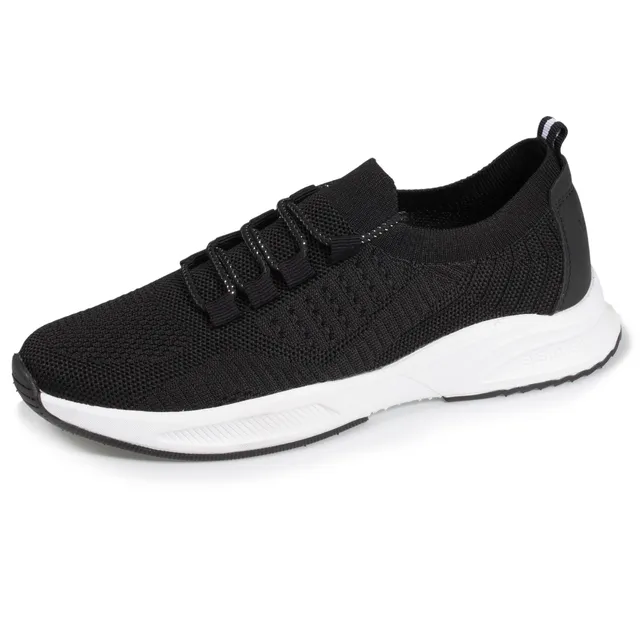 isotoner-baskets-confort-femme-slip-on-lacets-noir image 1