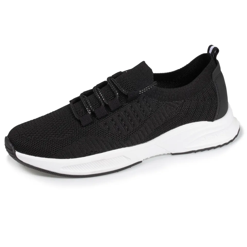 isotoner-baskets-confort-femme-slip-on-lacets-noir image 1
