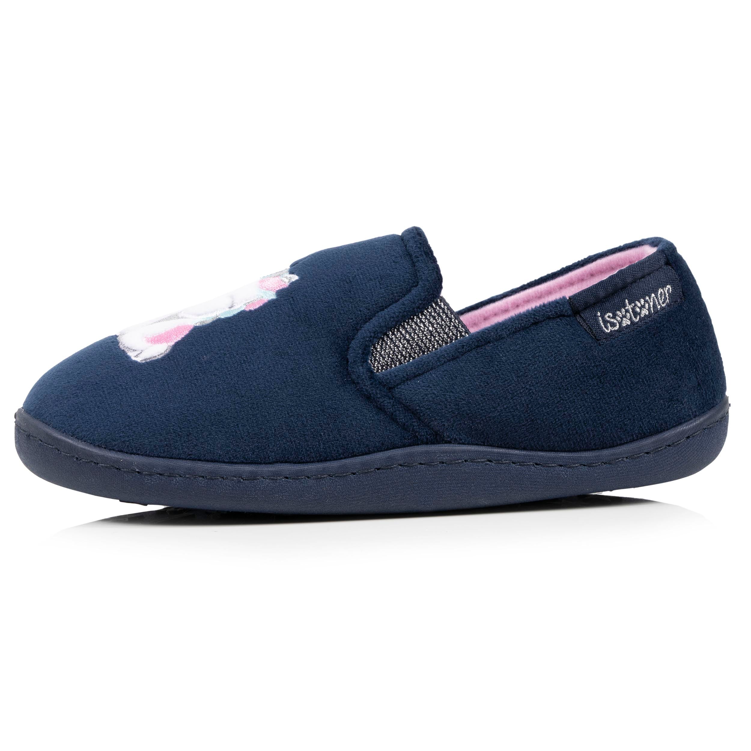 isotoner-chaussons-mocassins-enfant-marine-rose-licorne-25-34 image 3