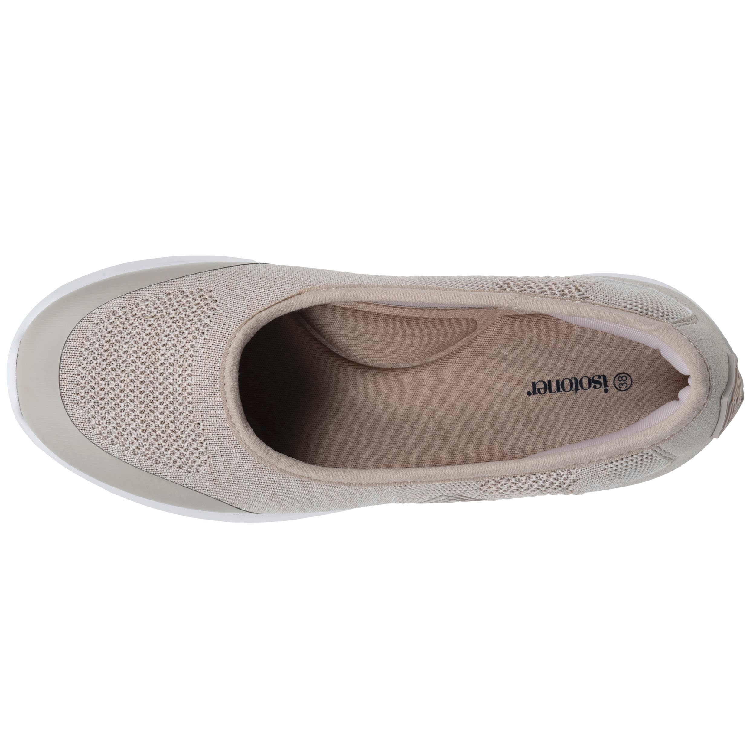 isotoner-ballerines-femme-slip-on-beige-chin-m-moire-de-forme image 2