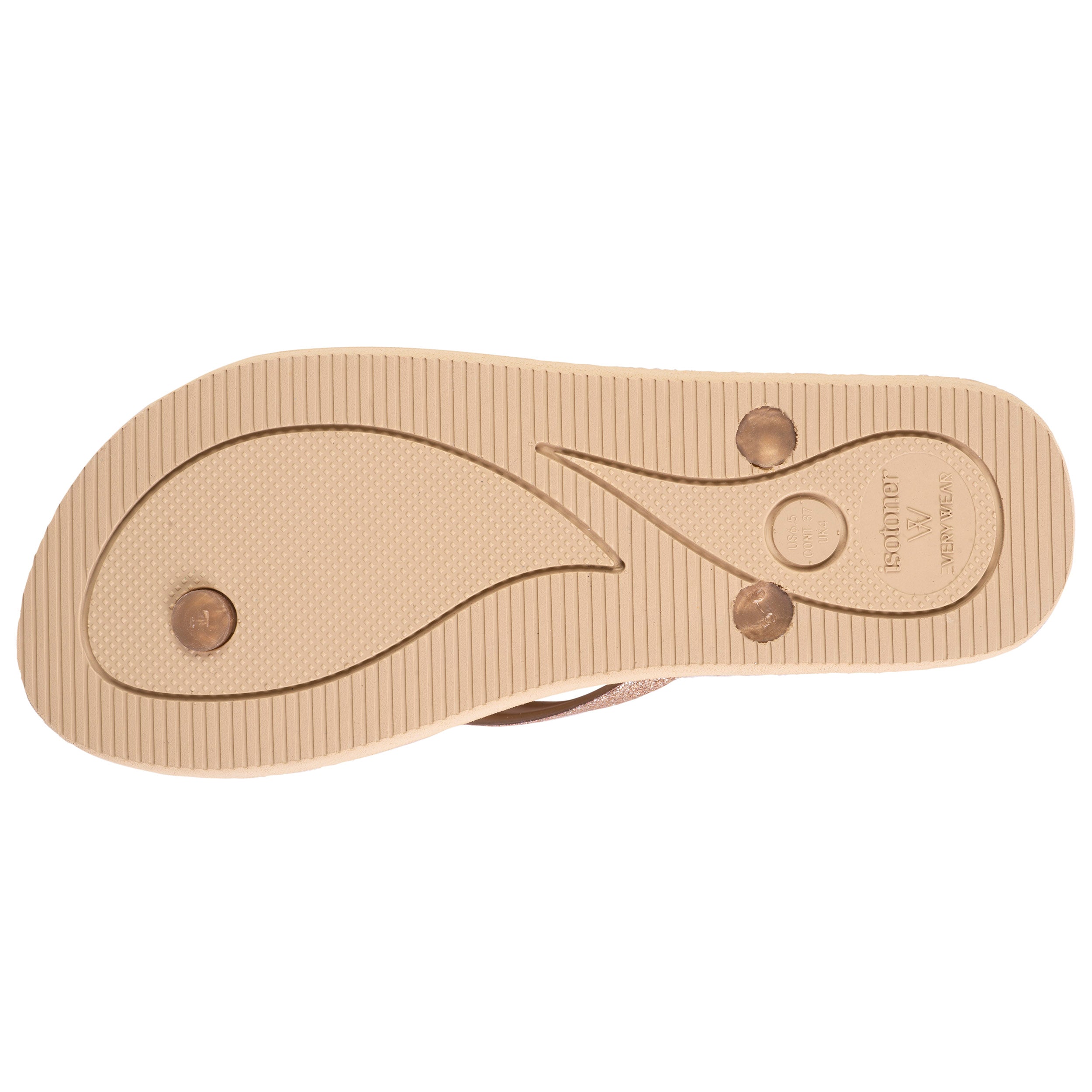 isotoner-tongs-femme-tige-paillettes-beige-everywear image 4