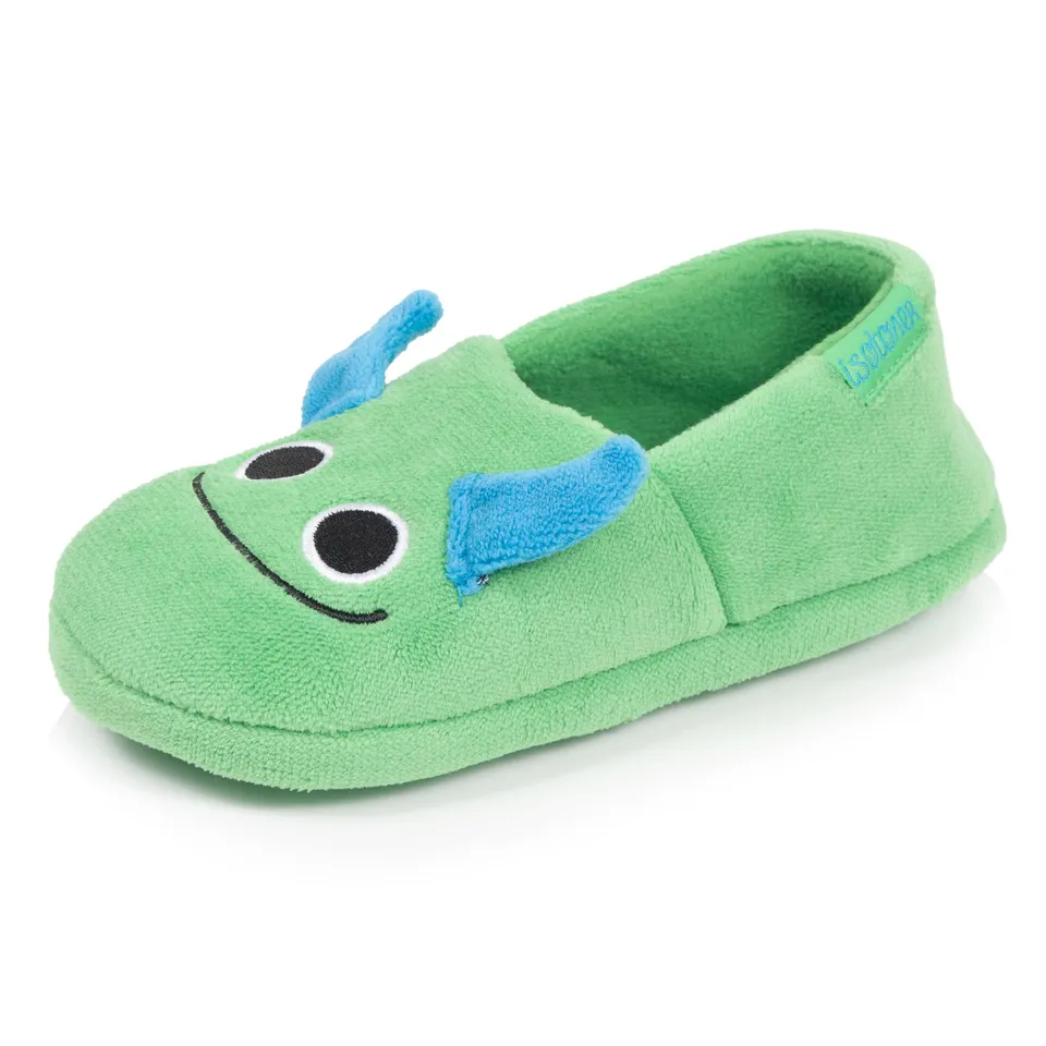 isotoner-chaussons-slippers-enfant-micro-ponge-vert-monstre-gar-on image 1