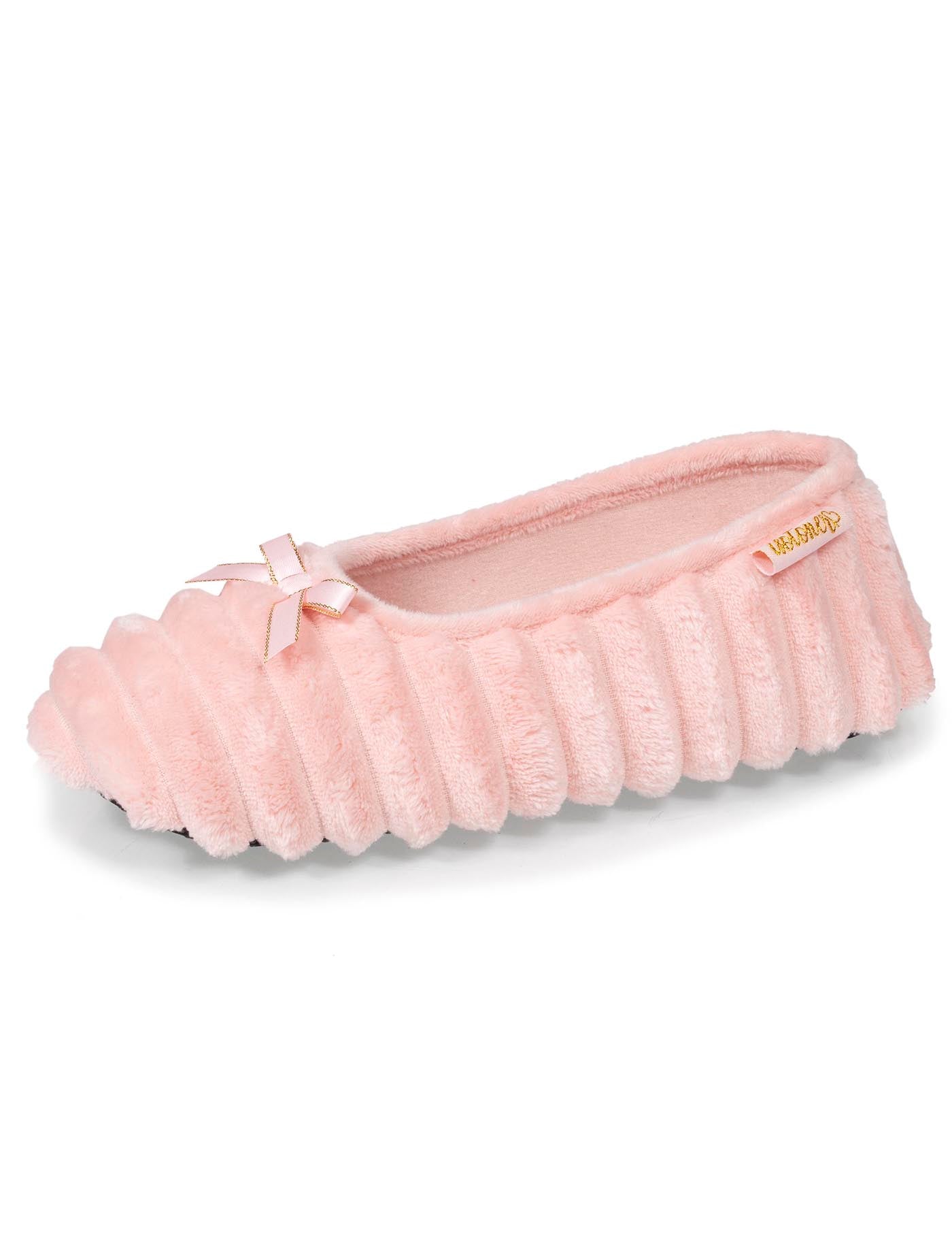isotoner-chaussons-ballerines-femme-rose-guimauve image 6