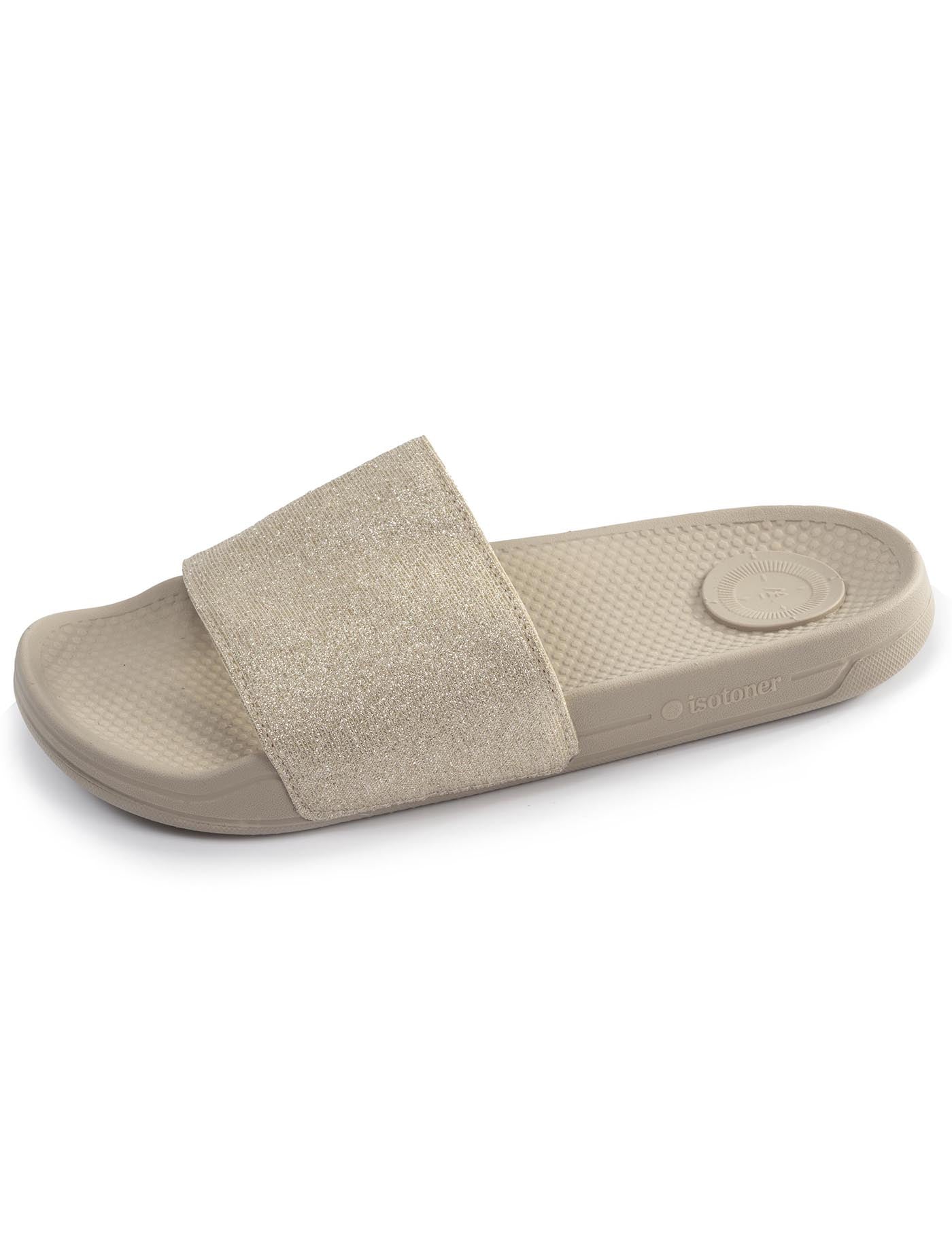 isotoner-mules-claquettes-femme-everywear-beige-paillet image 6