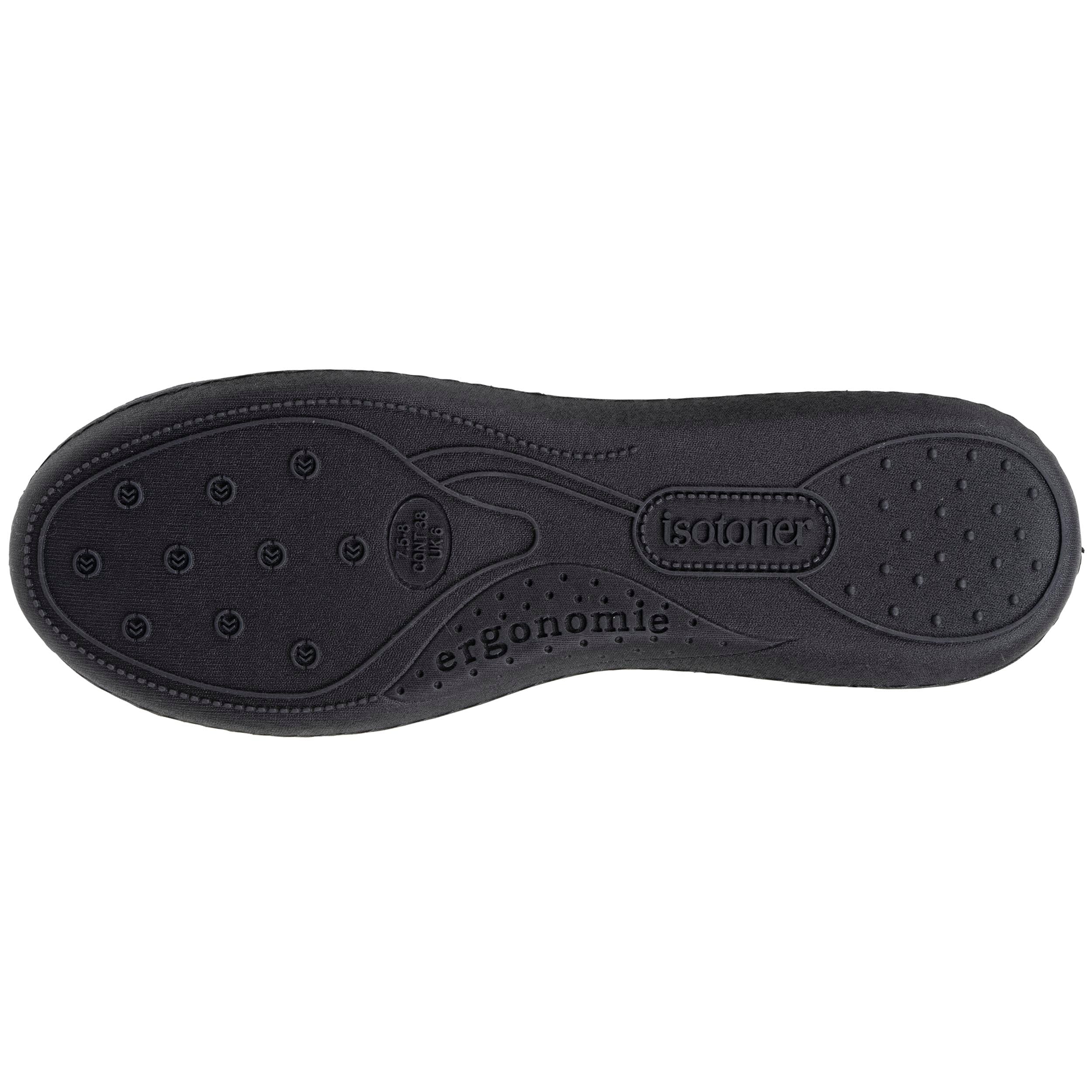 isotoner-chaussons-ballerines-femme-noir-n-ud-l-opard image 4