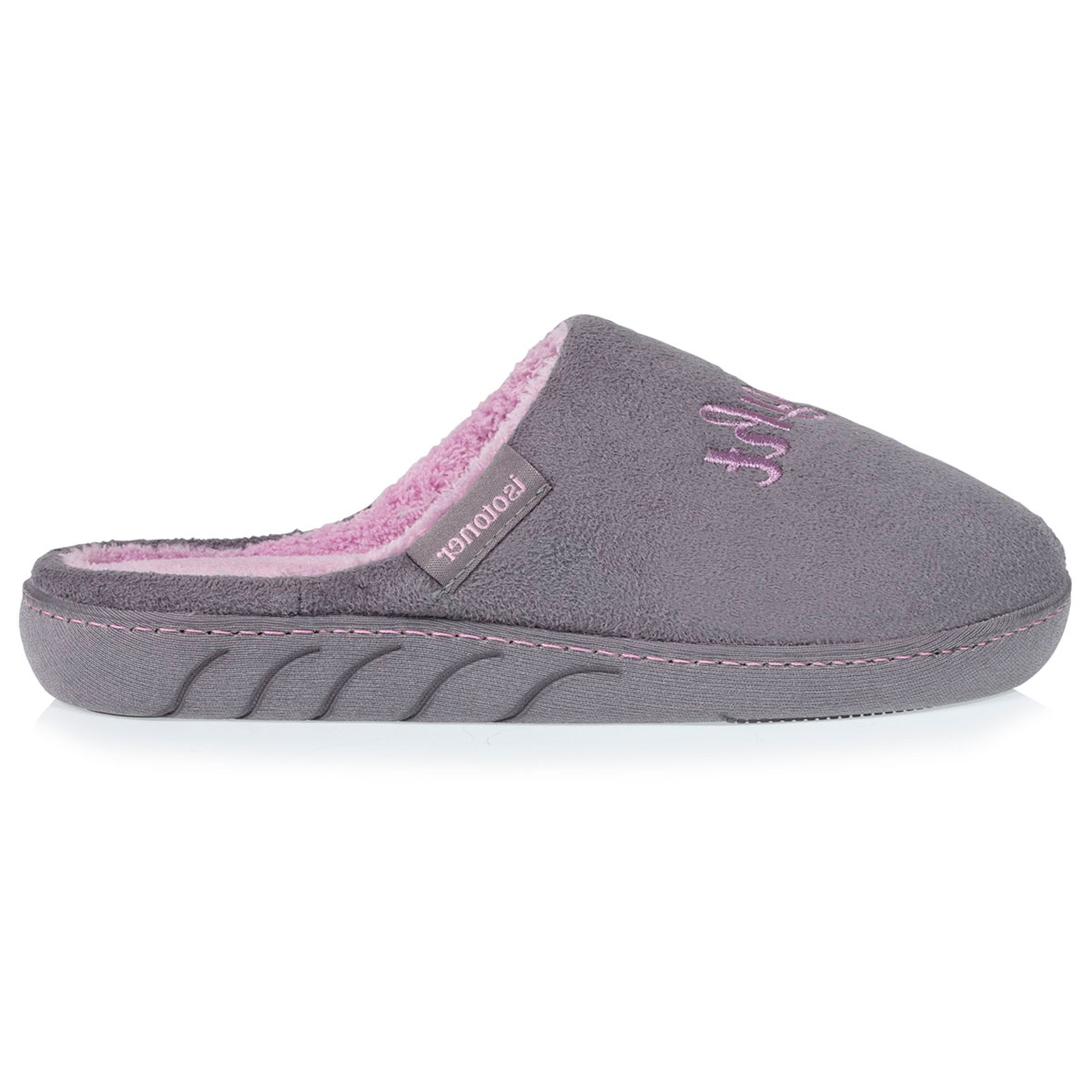 isotoner-chaussons-mules-junior-gris-rose image 8