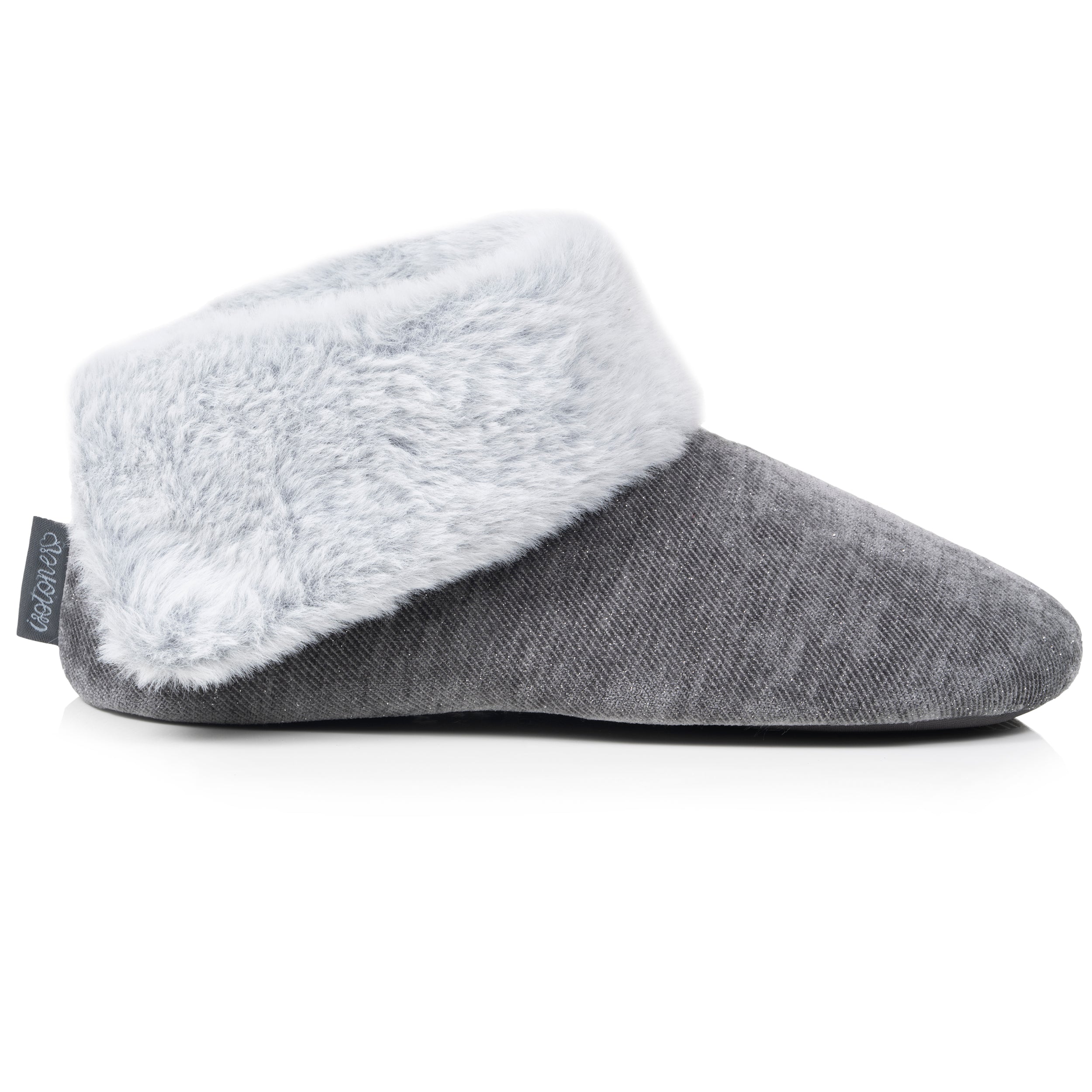 isotoner-chaussons-bottillons-femme-paillet-gris-fonc image 8