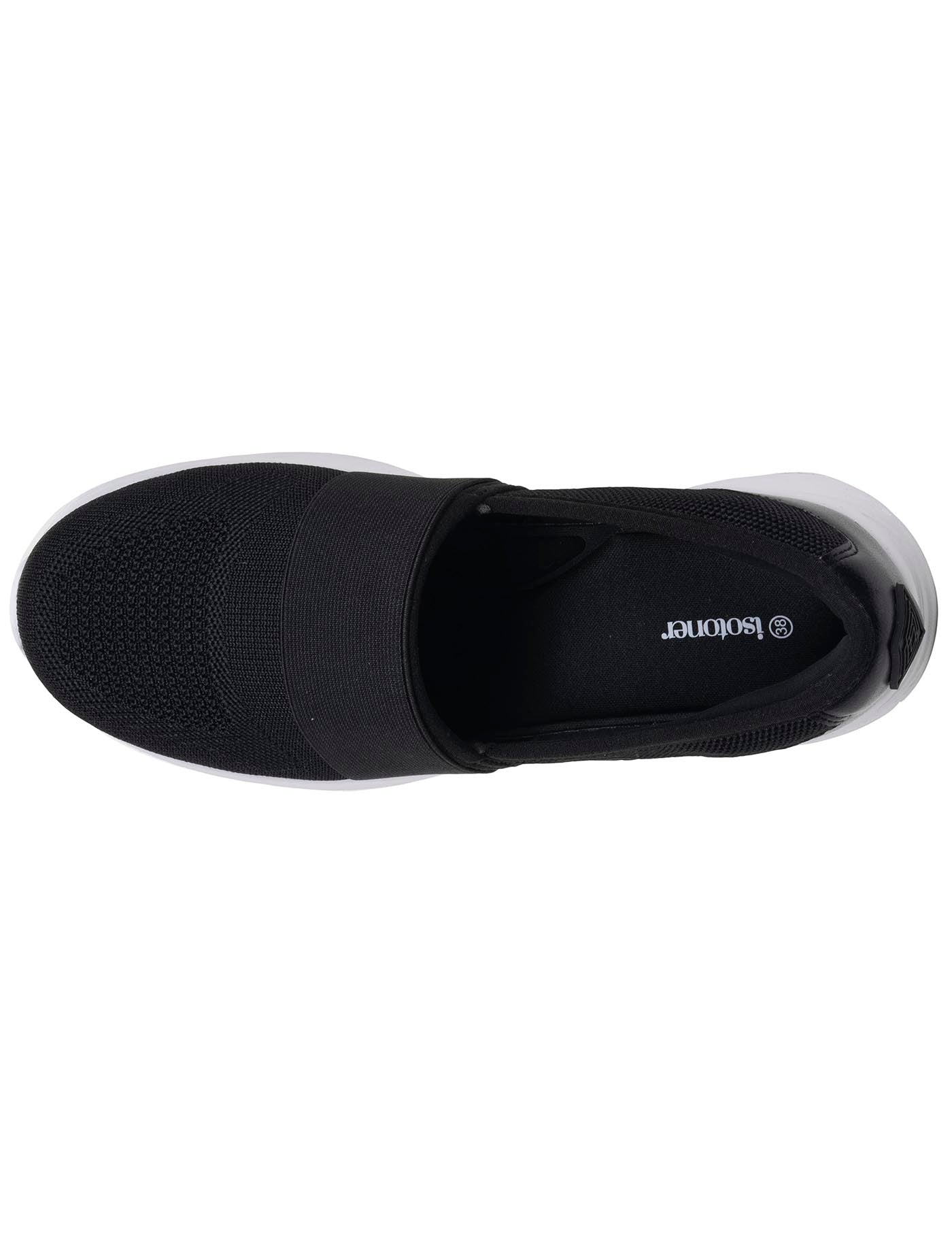 isotoner-baskets-slippers-femme-lastique-noir-everywear image 7