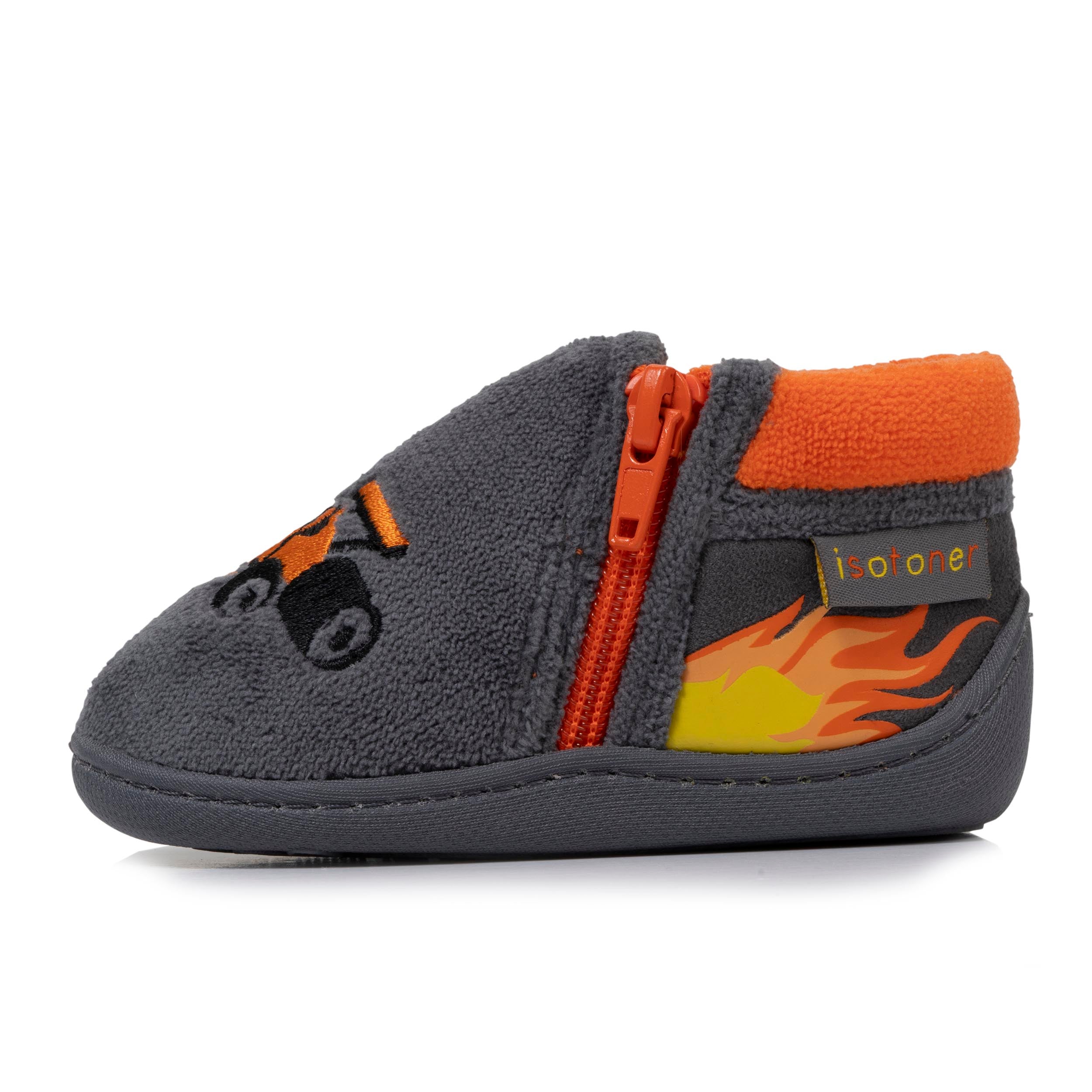 isotoner-chaussons-bottillons-zip-enfant-gris-voiture image 3