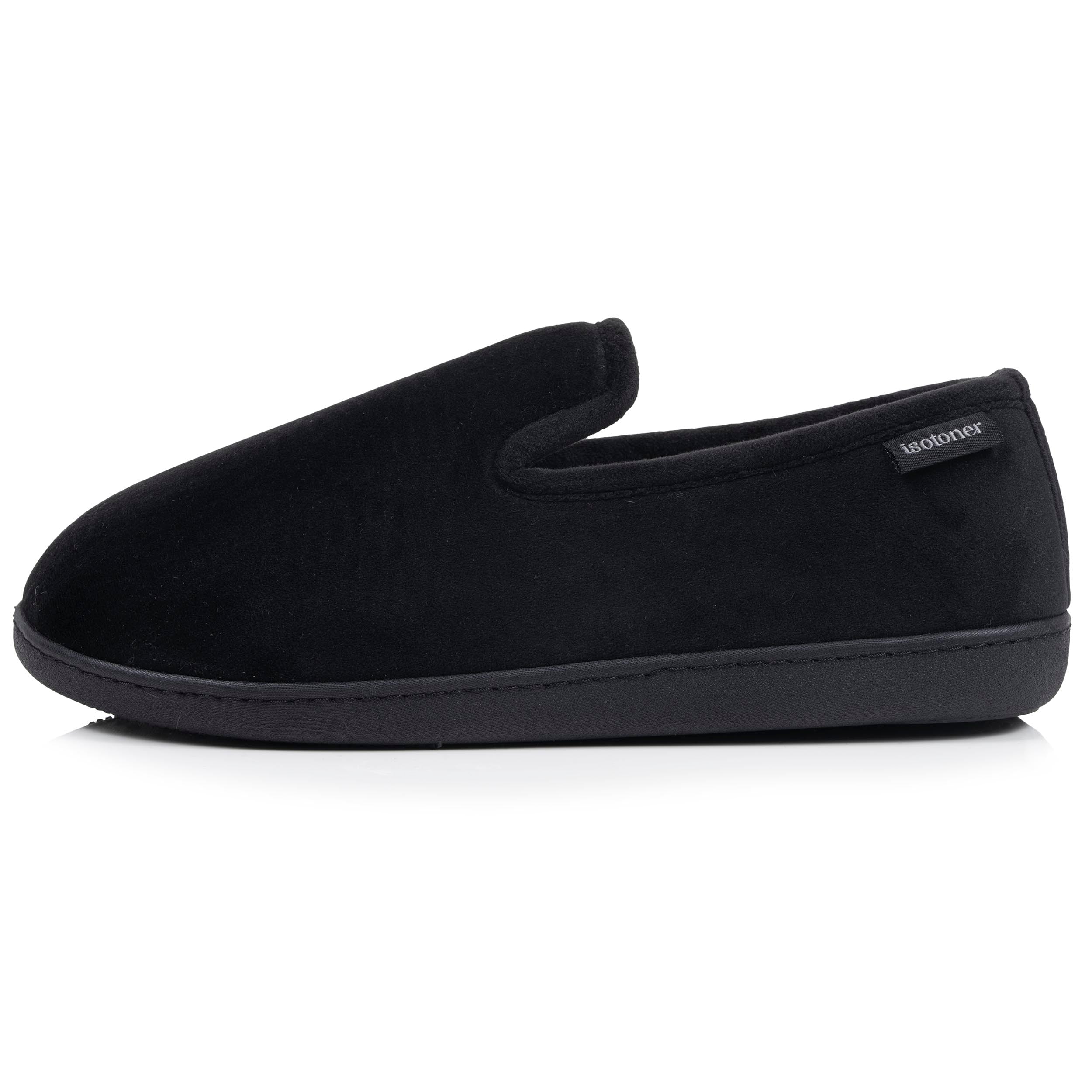 isotoner-chaussons-charentaises-homme-noir-gris-m-moire-de-forme image 3