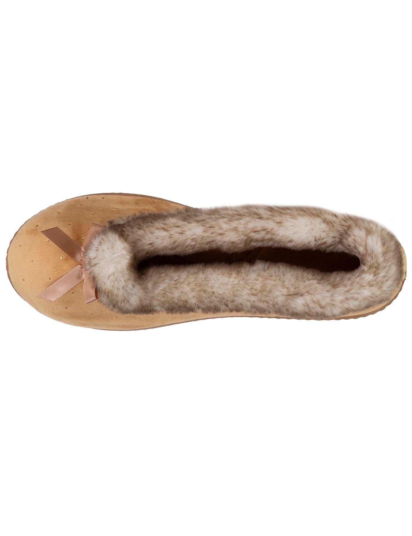 isotoner-chaussons-ballerines-femme-camel-brillants-m-moire-de-forme image 7