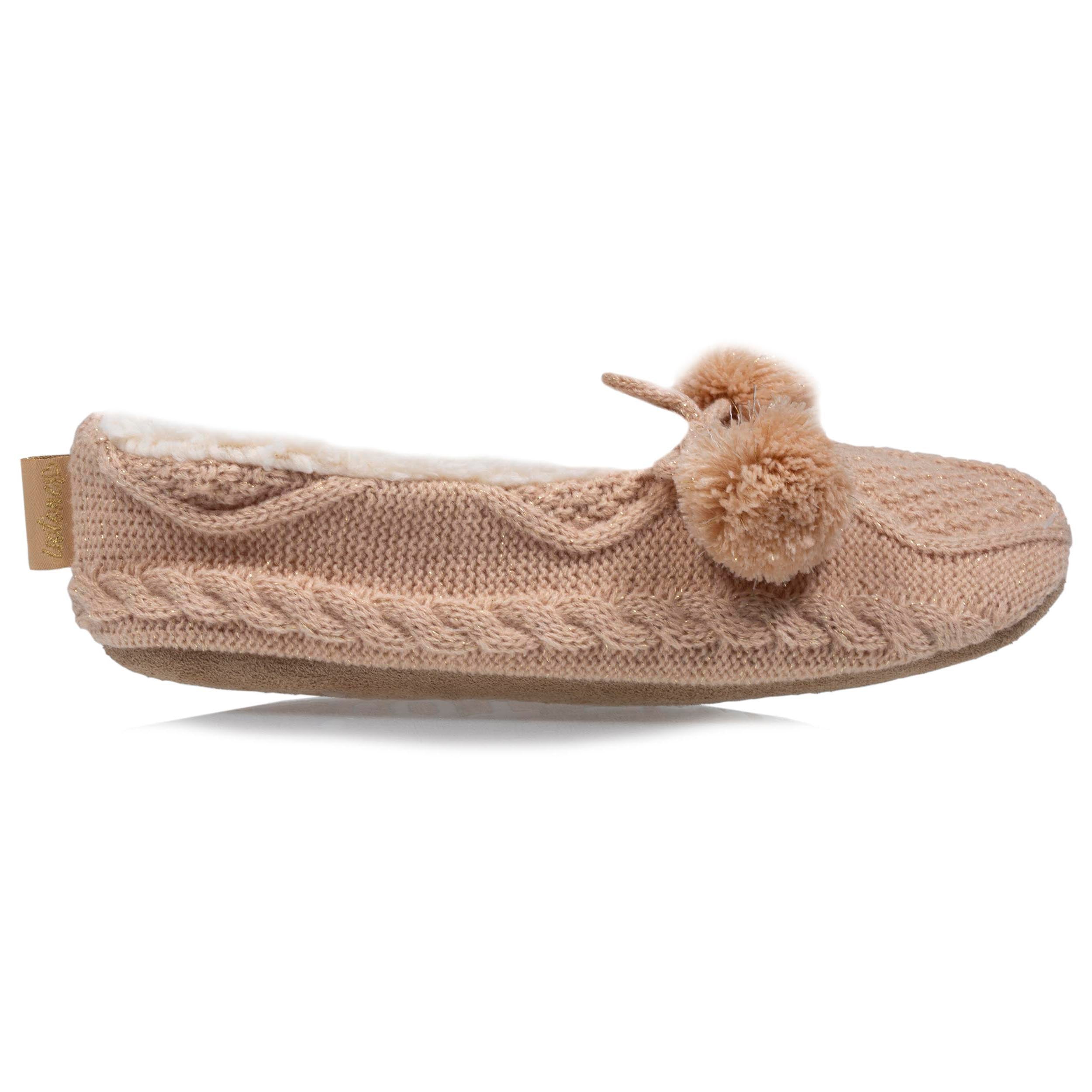 isotoner-chaussettes-chaussons-femme-pompons-sherpa-beige image 8