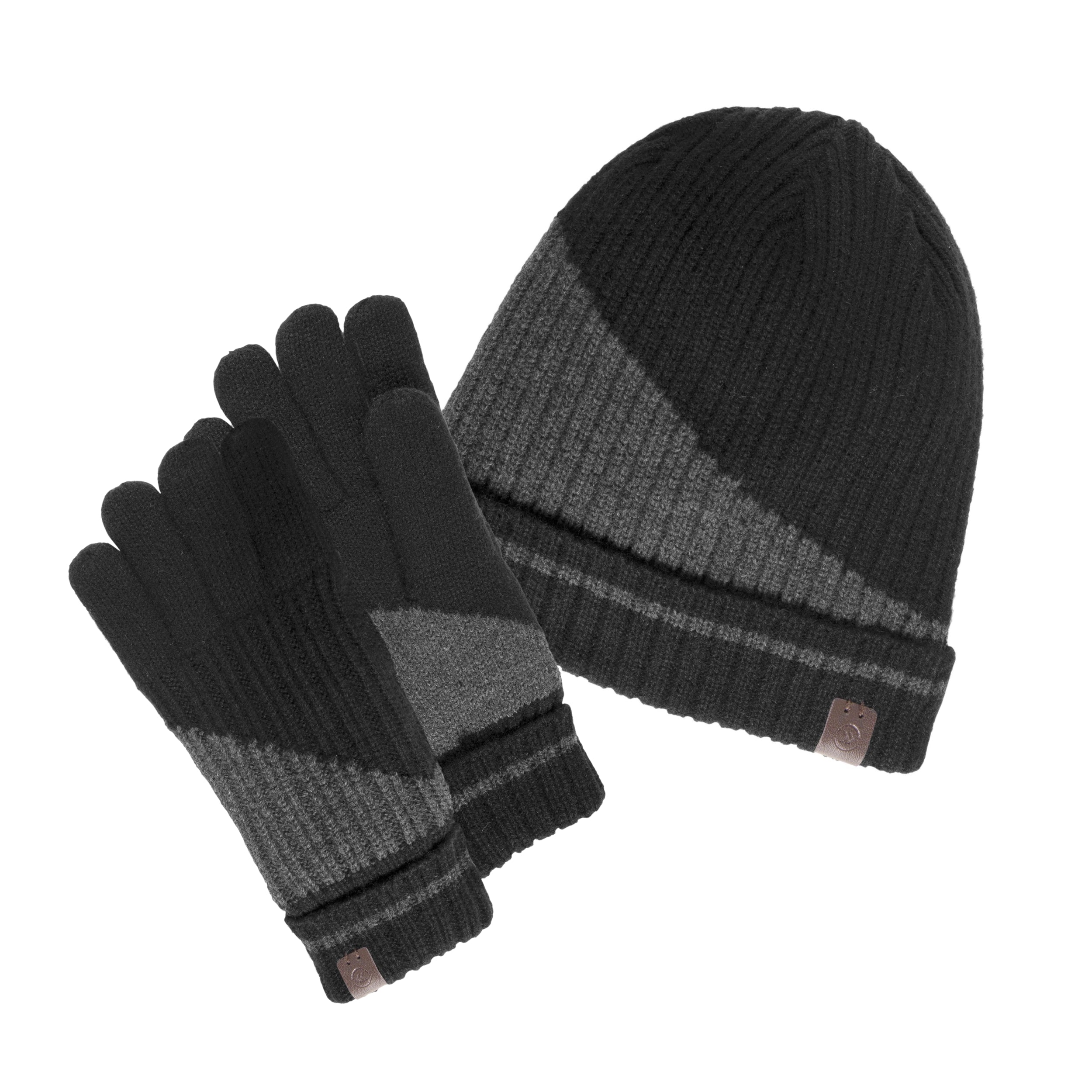 isotoner-bonnet-homme-maille-recycl-e-noir-doubl-polaire image 2