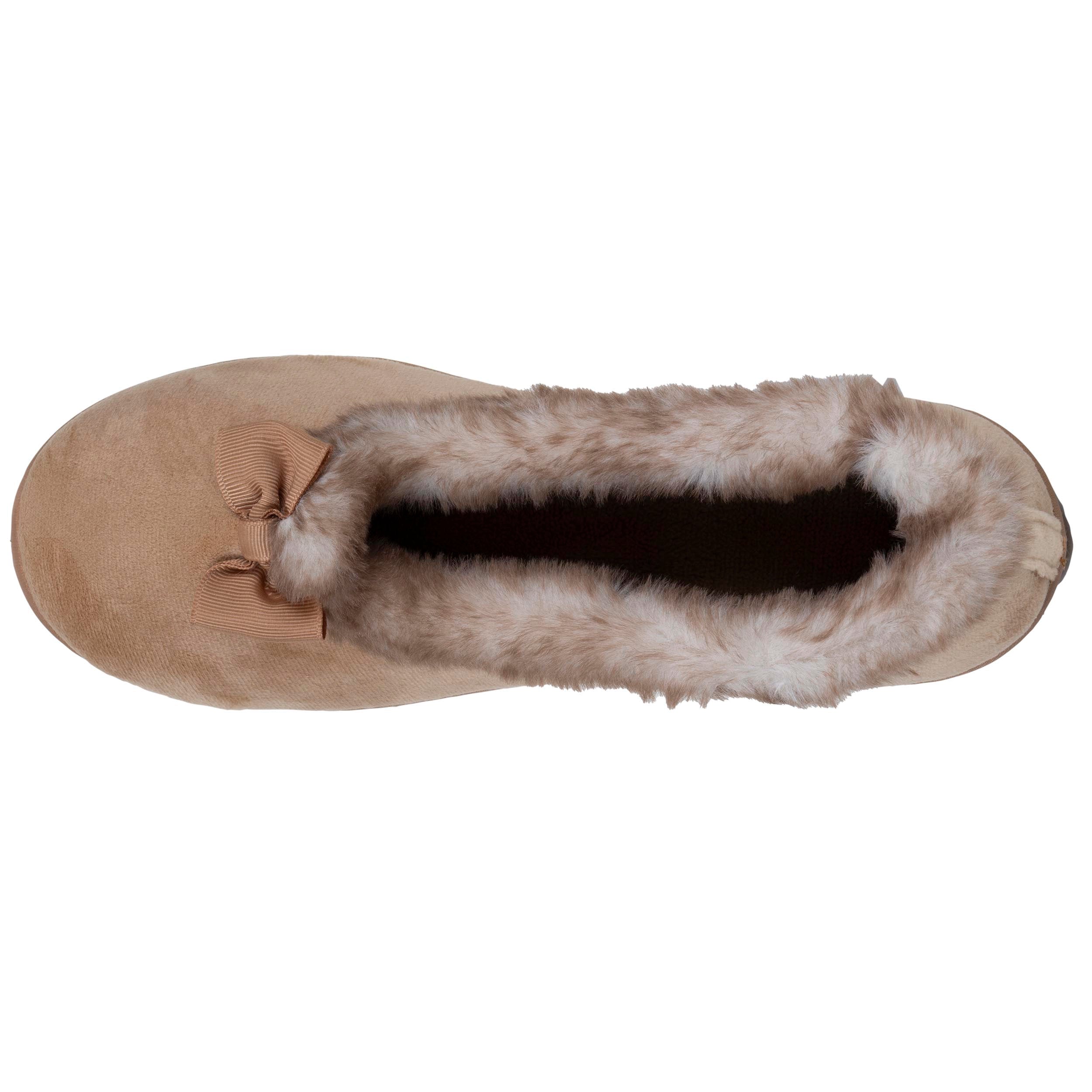 isotoner-chaussons-ballerines-recycl-es-femme-camel image 3