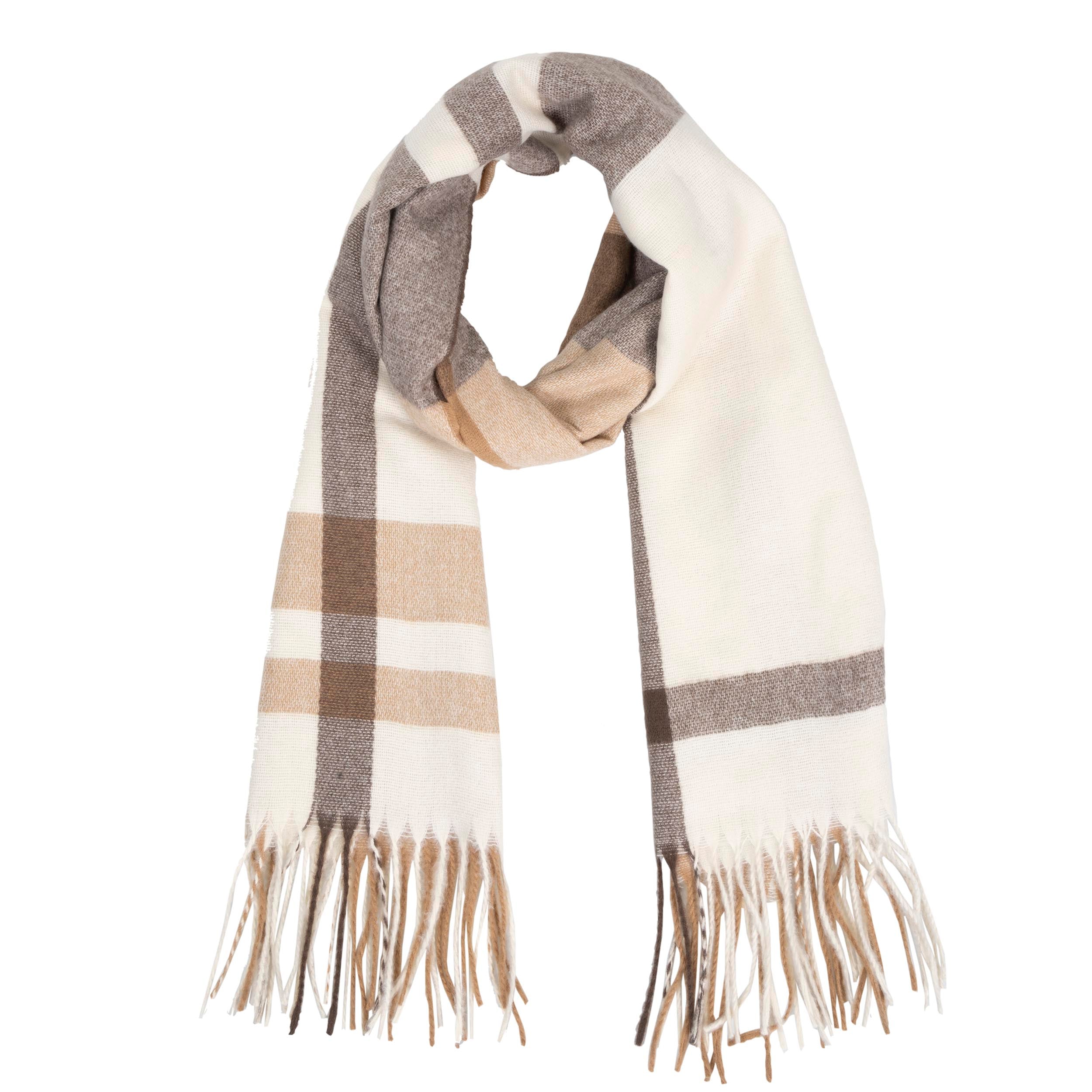 isotoner-charpe-femme-ultra-doux-tartan-beige-marron-200cm image 3