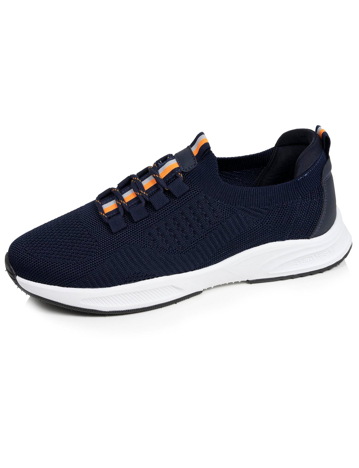 isotoner-basket-confort-homme-slip-on-marine-orange image 6