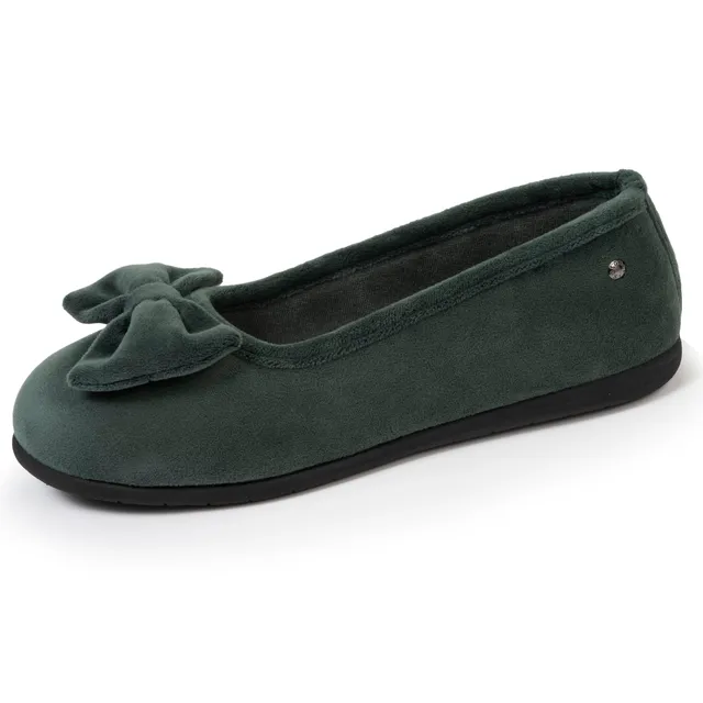 isotoner-chaussons-ballerines-confort-femme-sauge-everywear image 1
