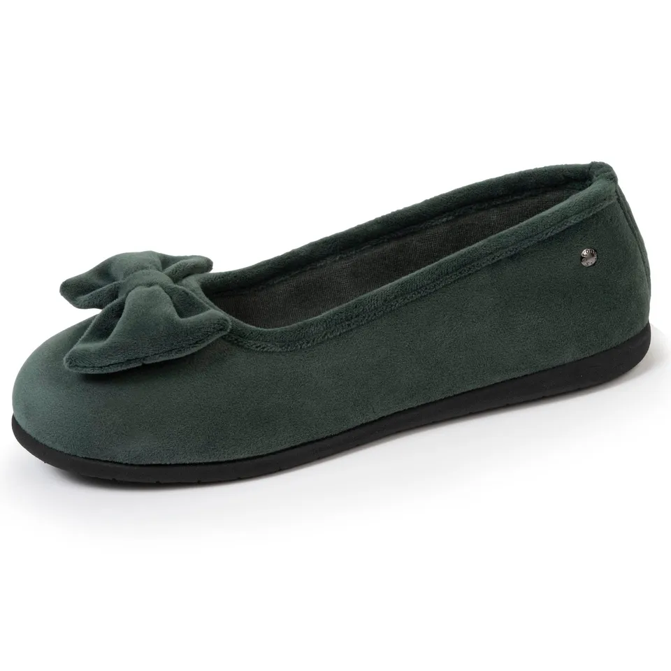 isotoner-chaussons-ballerines-confort-femme-sauge-everywear image 1