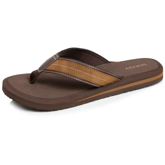 isotoner-tongs-homme-tige-large-sport-marron image 1