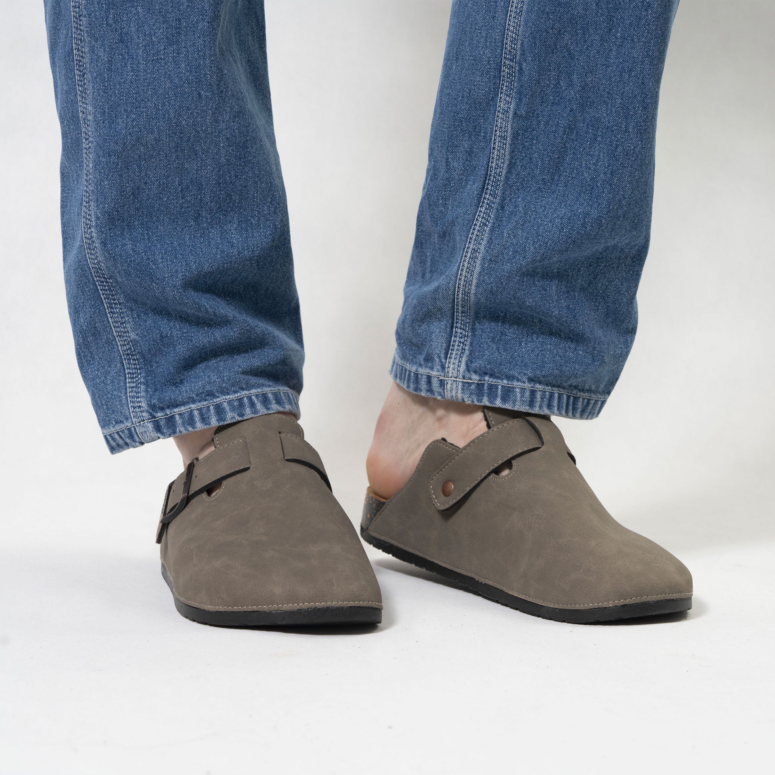 isotoner-sabots-fourr-s-homme-taupe-mules-hiver image 2