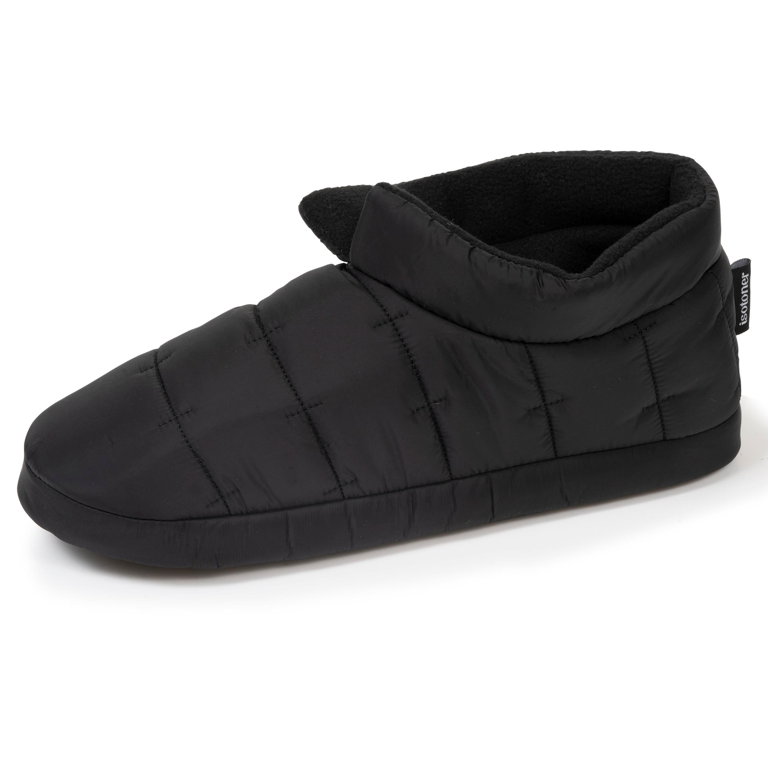 isotoner-chaussons-bottillons-homme-noir-matelass image 1