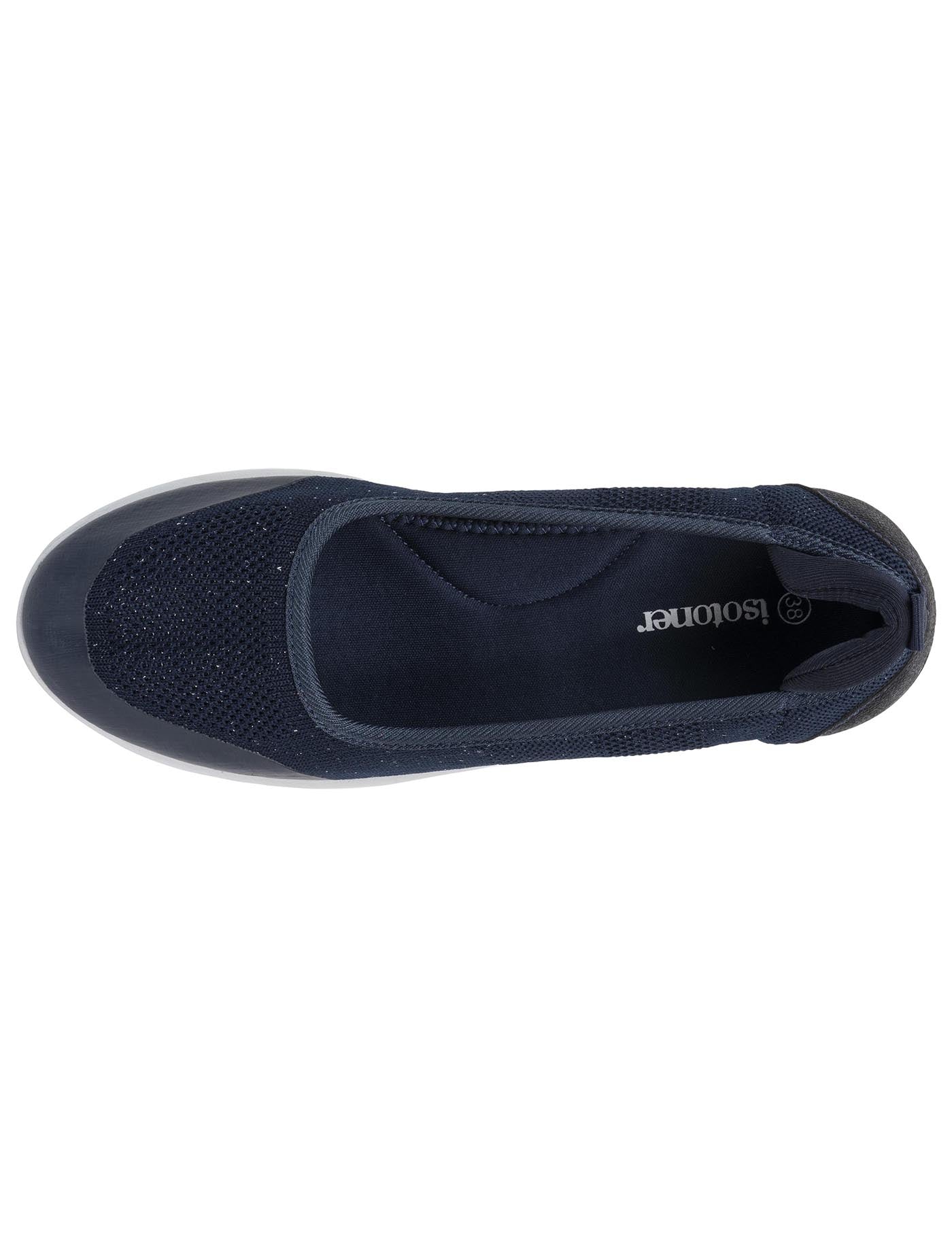 isotoner-ballerines-femme-slip-on-marine-lurex image 7
