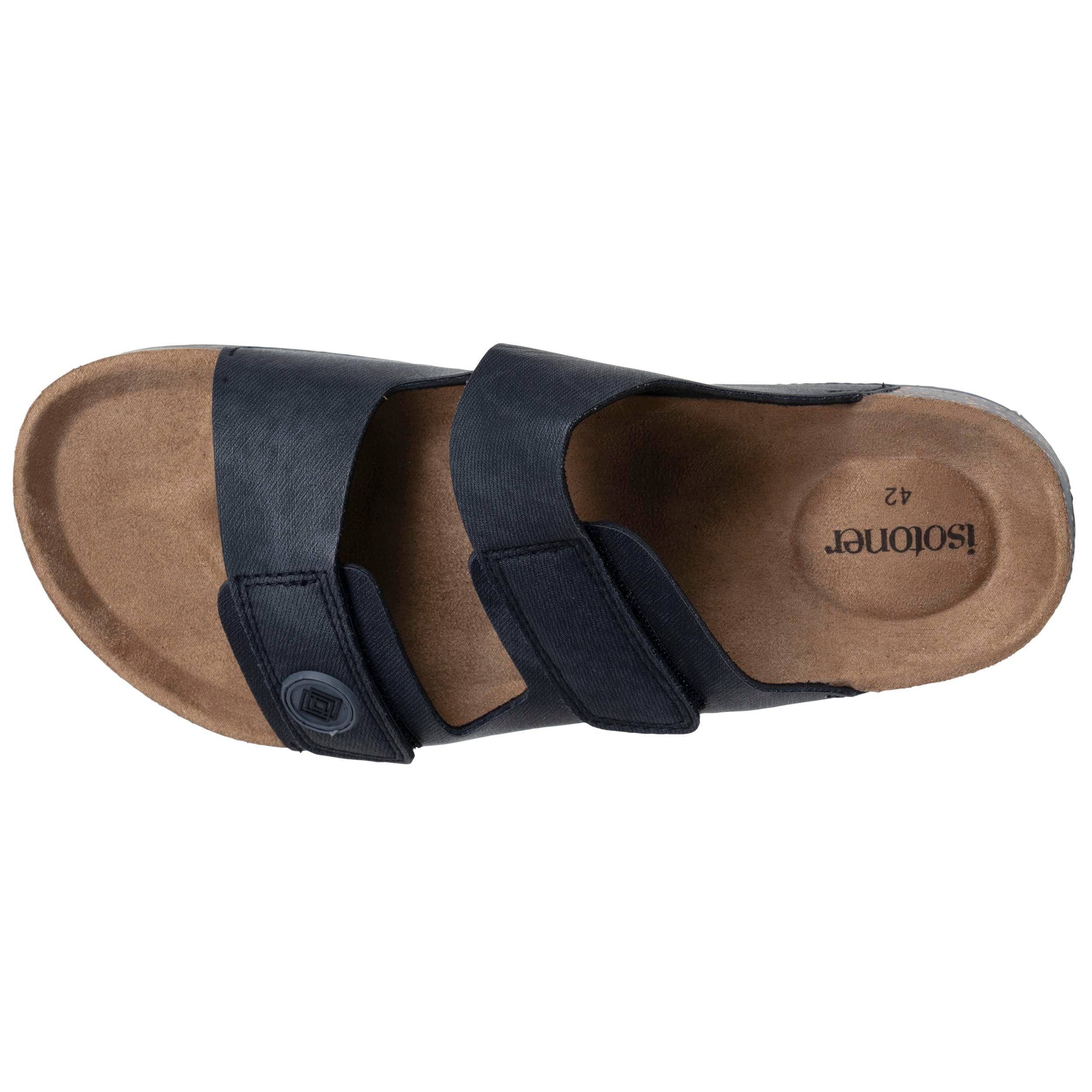 isotoner-mules-sandales-homme-double-bride-scratch-noir image 3