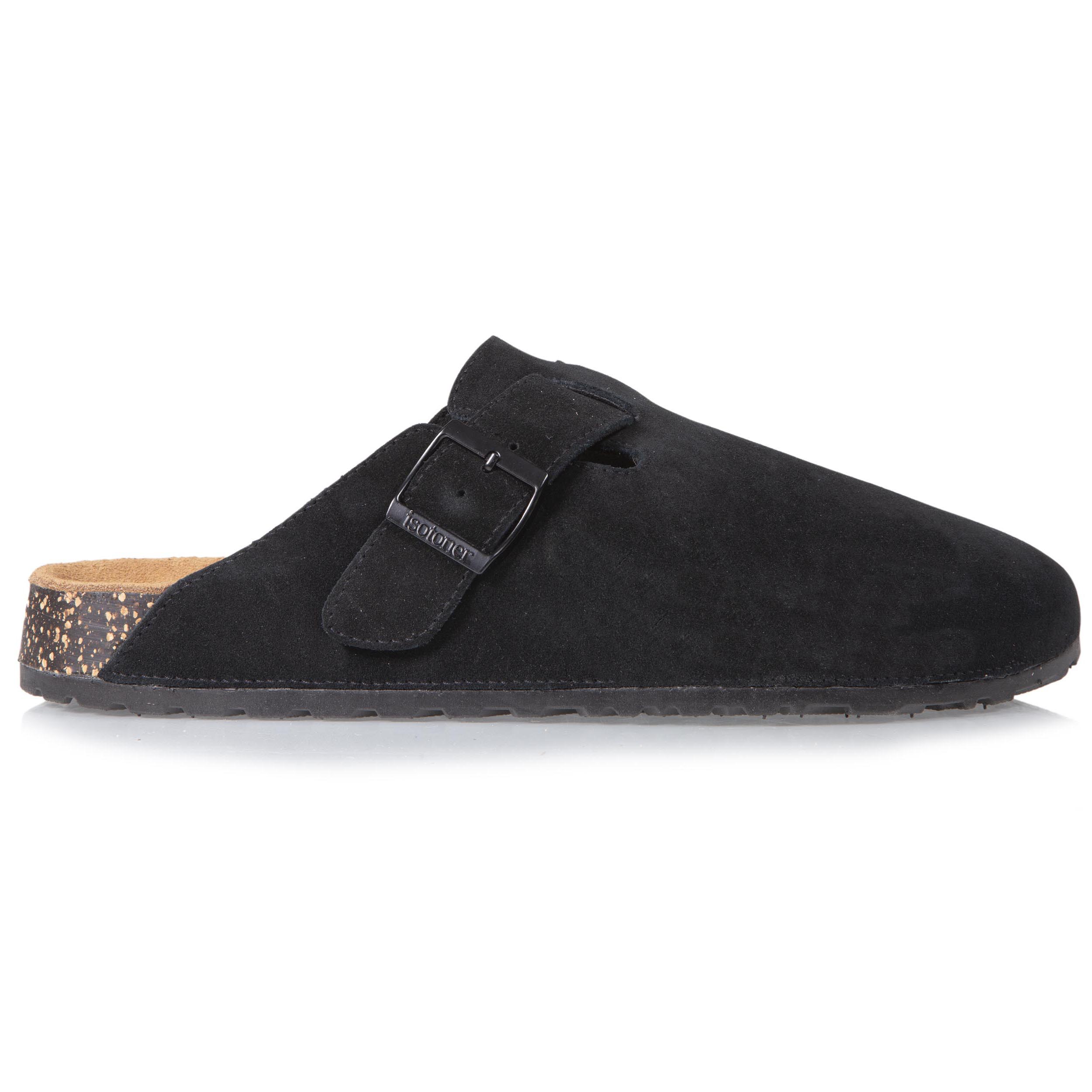 isotoner-mules-sabots-homme-cuir-noir-effet-li-ge image 8