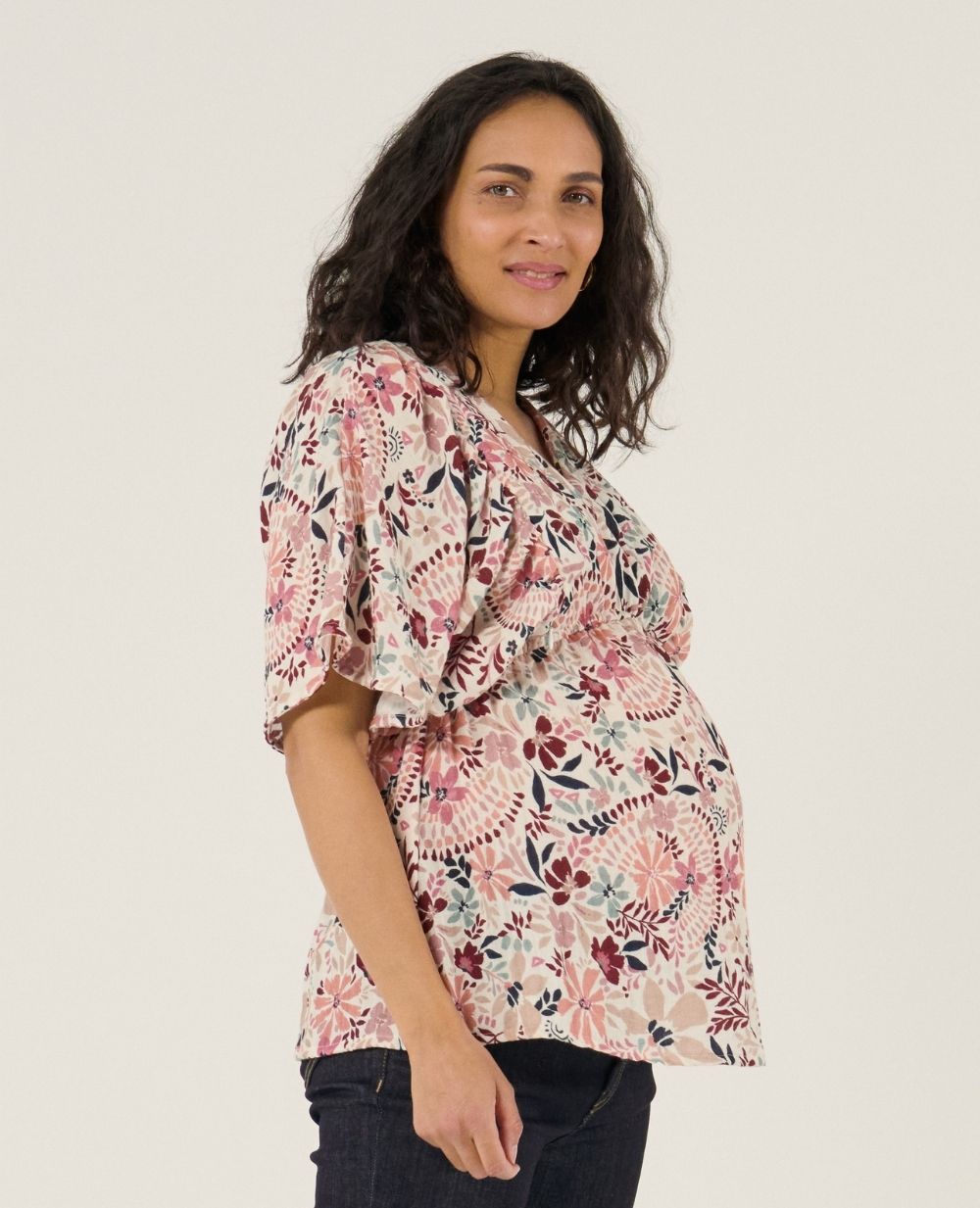 cache-c-ur-bella-blouse-chemise-d-allaitement-manches-papillon-multicolore image 3