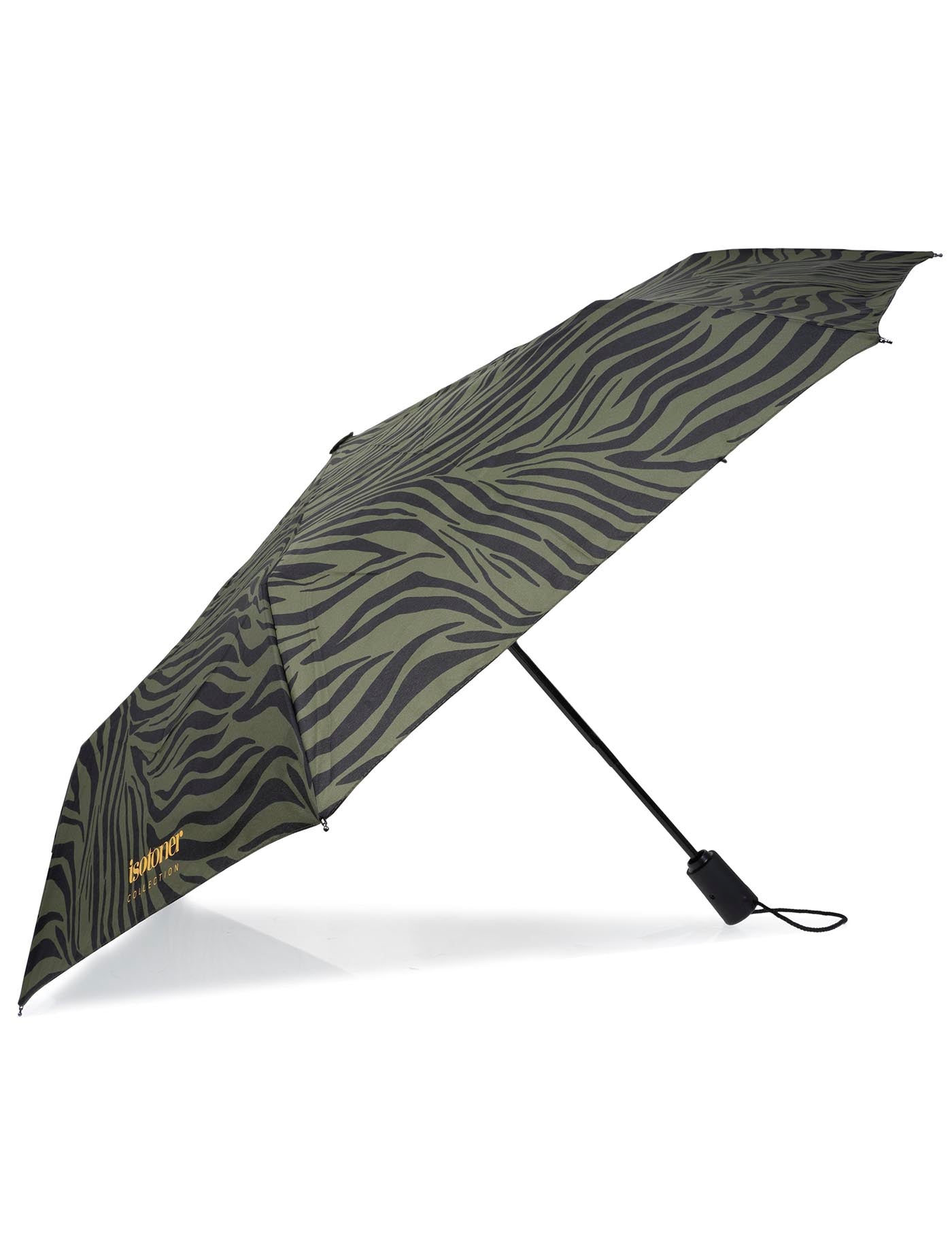 isotoner-parapluie-auto-z-bre-kaki-ouverture-automatique image 7