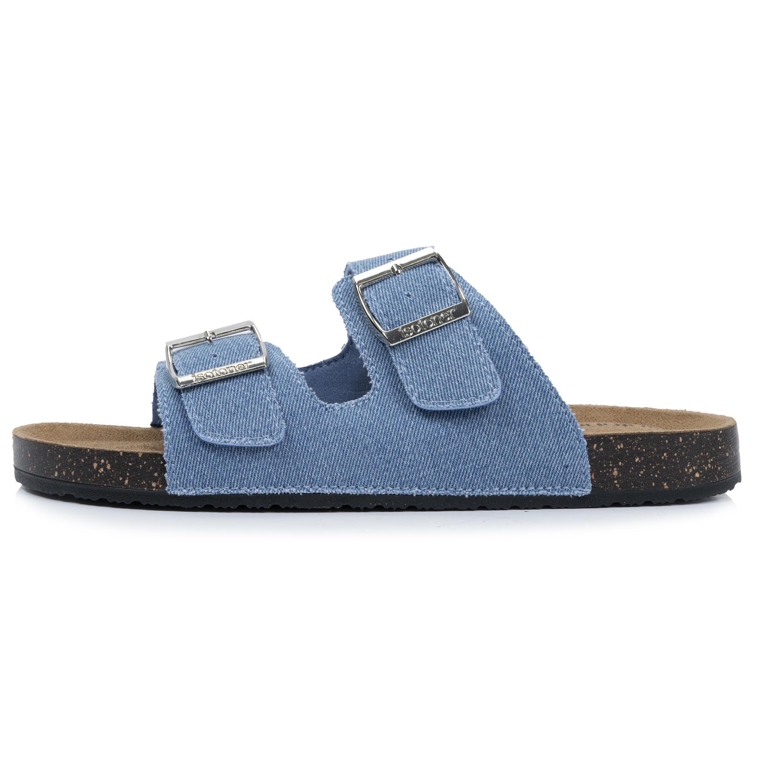isotoner-mules-sandales-femme-double-bride-bleu image 4