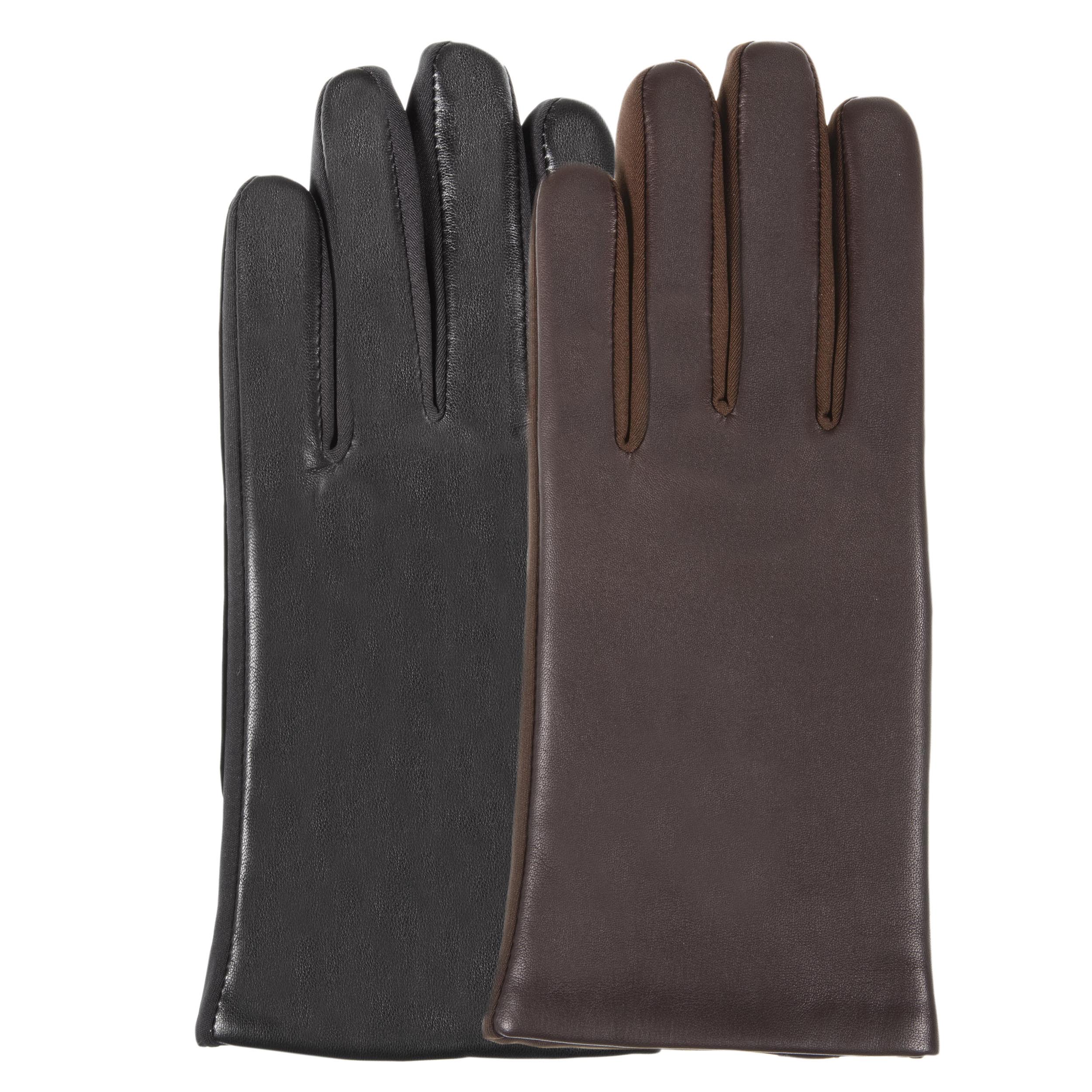 isotoner-gants-femme-tactiles-cuir-de-mouton-noir image 2