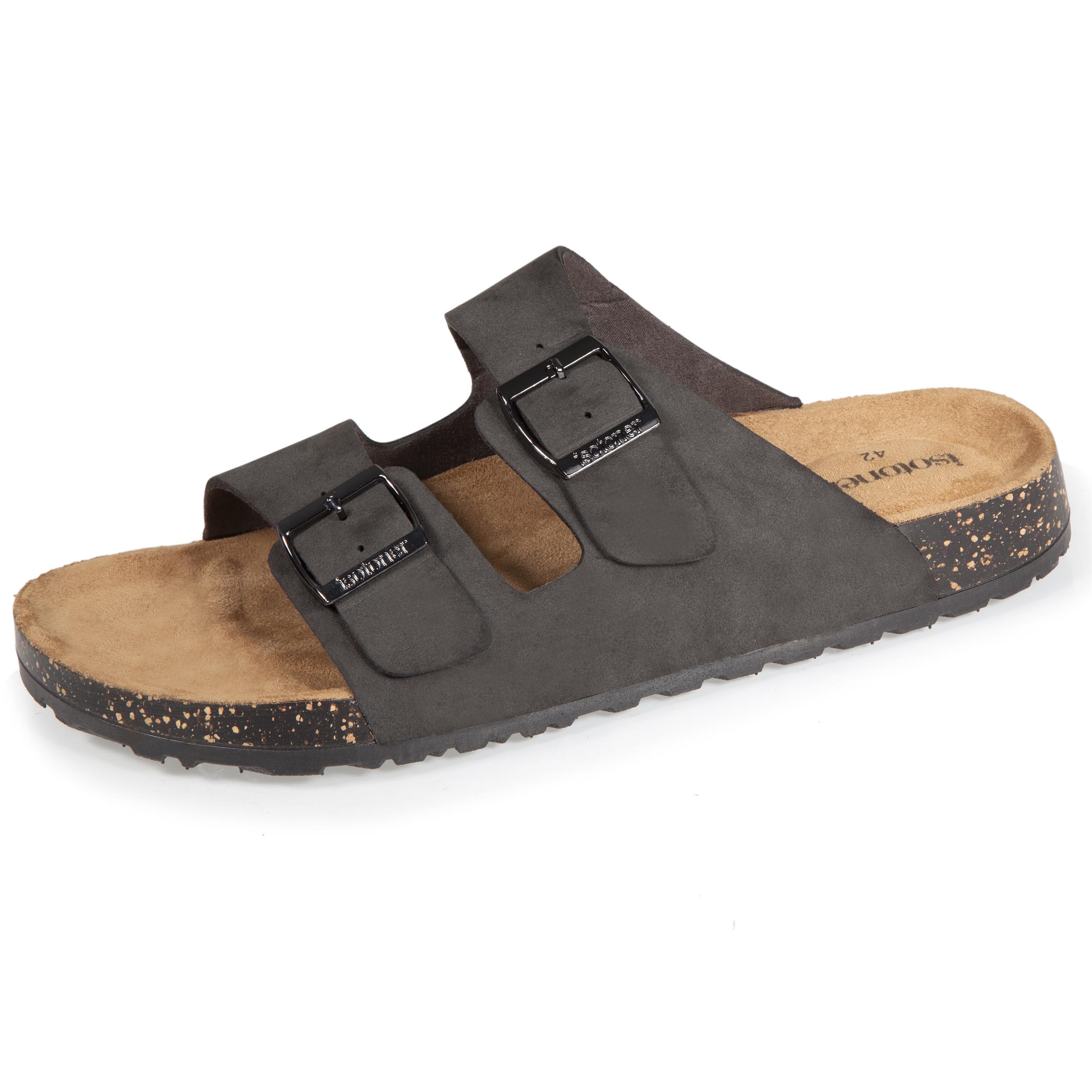 isotoner-mules-sandales-homme-double-bride-gris image 1