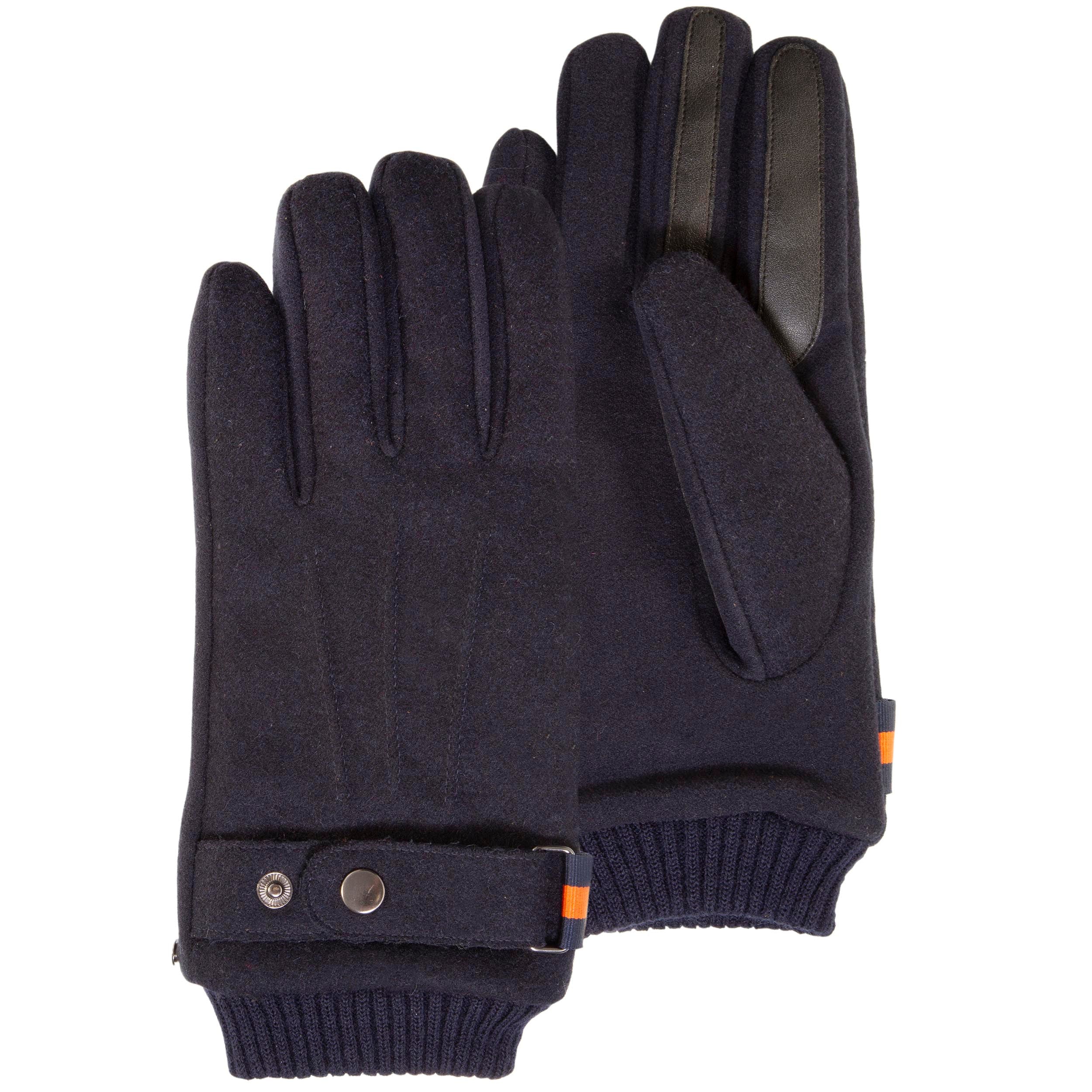 isotoner-gants-homme-tissu-lain-marine-tactile image 1