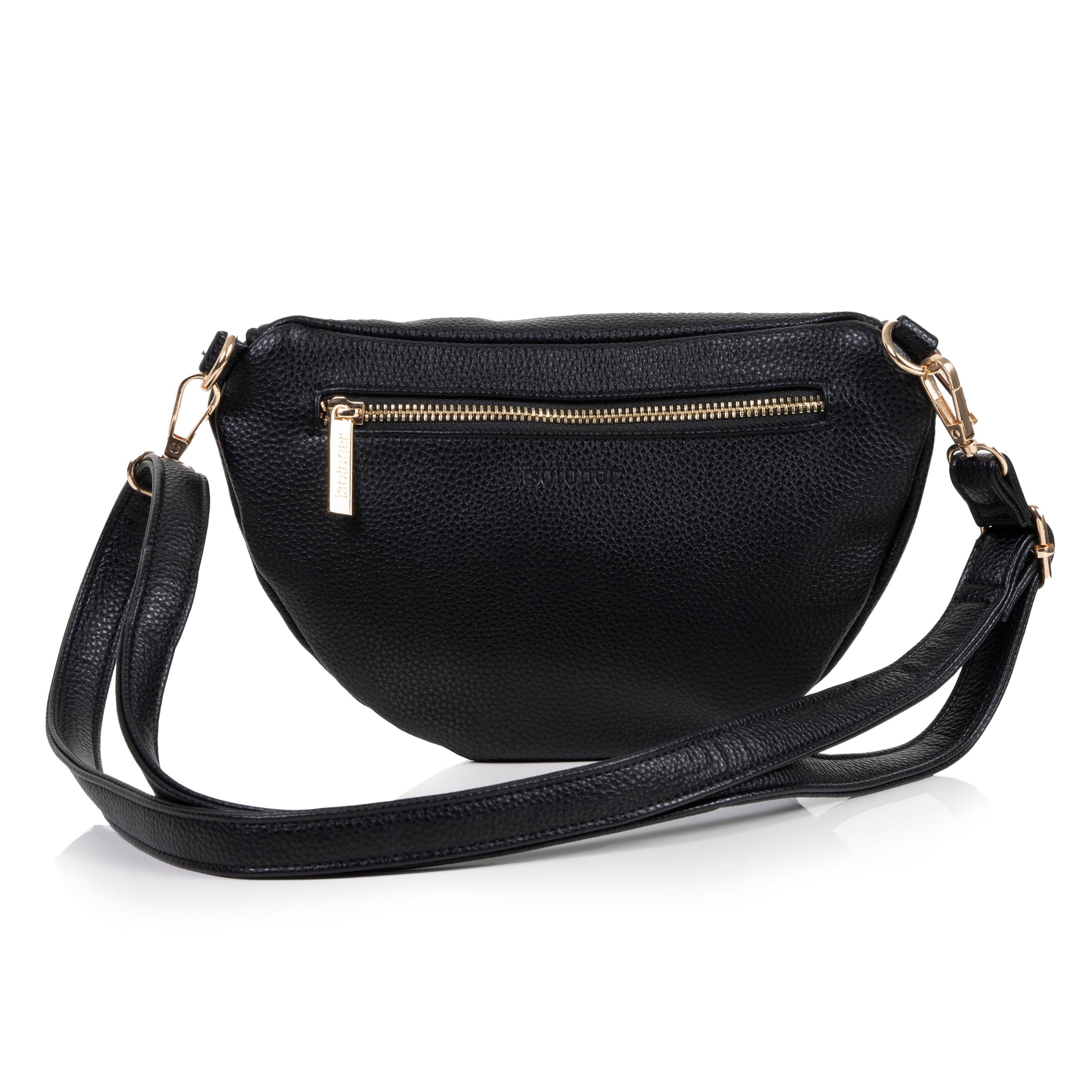 isotoner-sac-banane-femme-noir-grain-multi-poches image 5