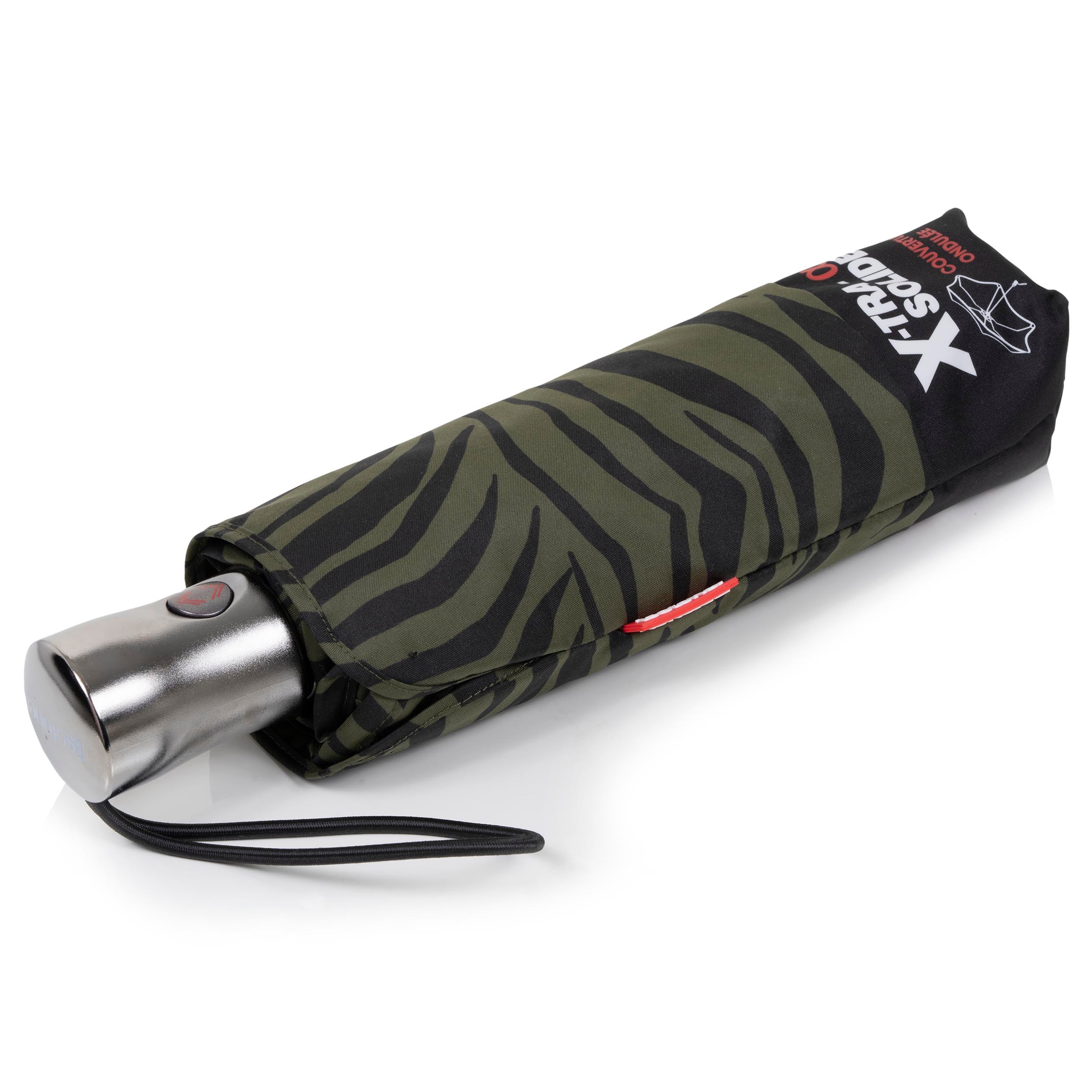 isotoner-parapluie-x-tra-solide-28-cm-z-bre-kaki image 1