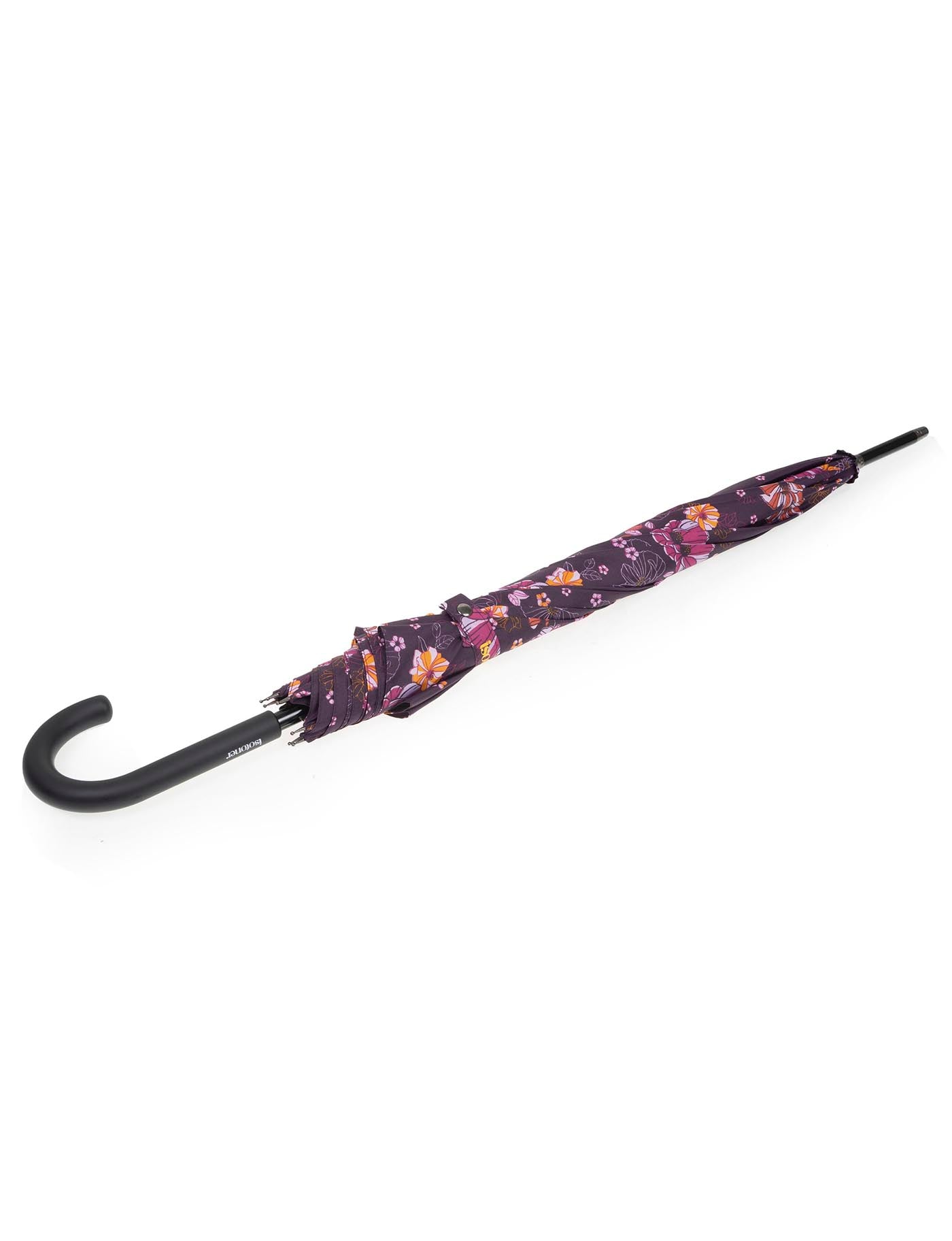 isotoner-parapluie-canne-auto-fleurs-aubergine-d-perlant image 6