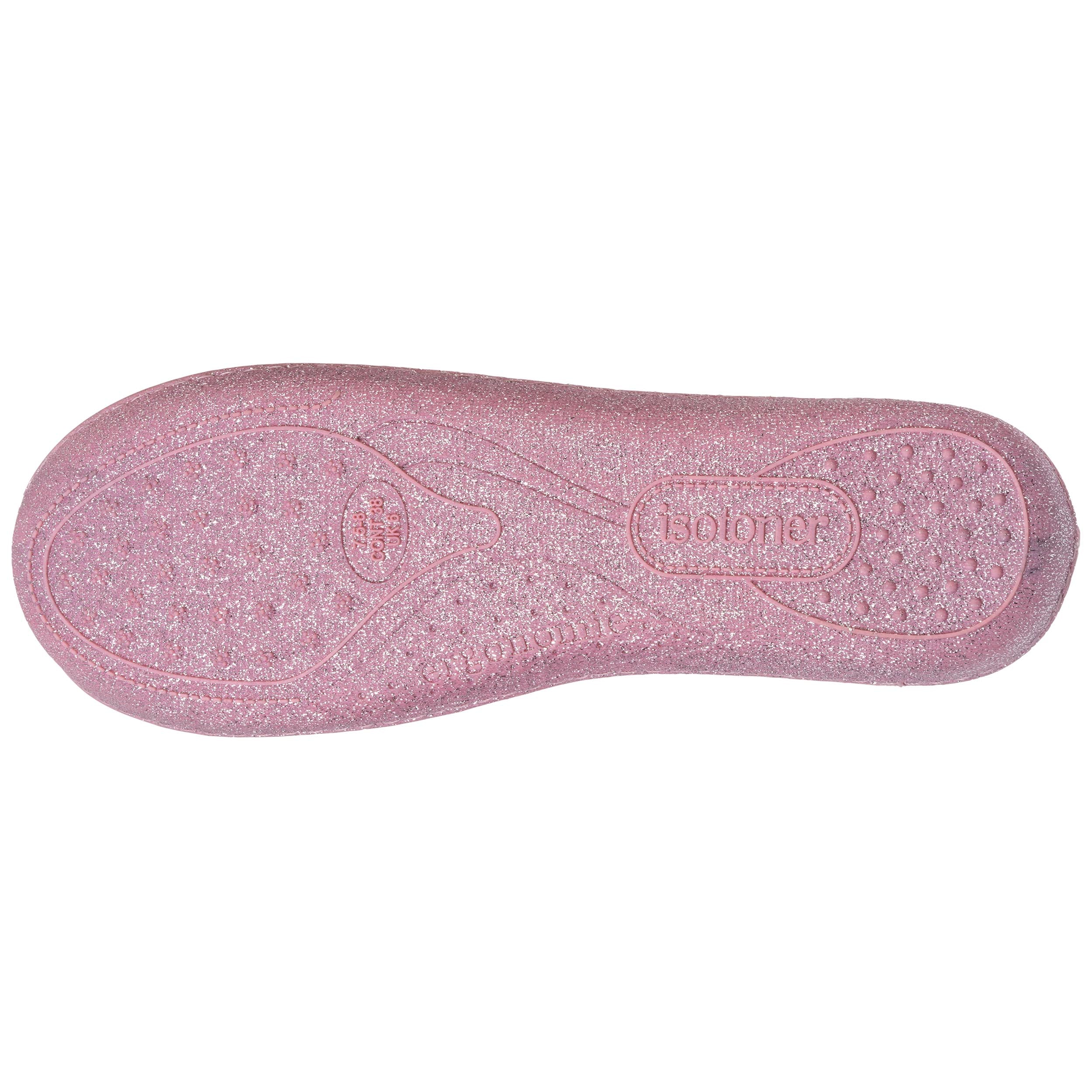 isotoner-charentaises-femme-rose-paillet-velours image 4