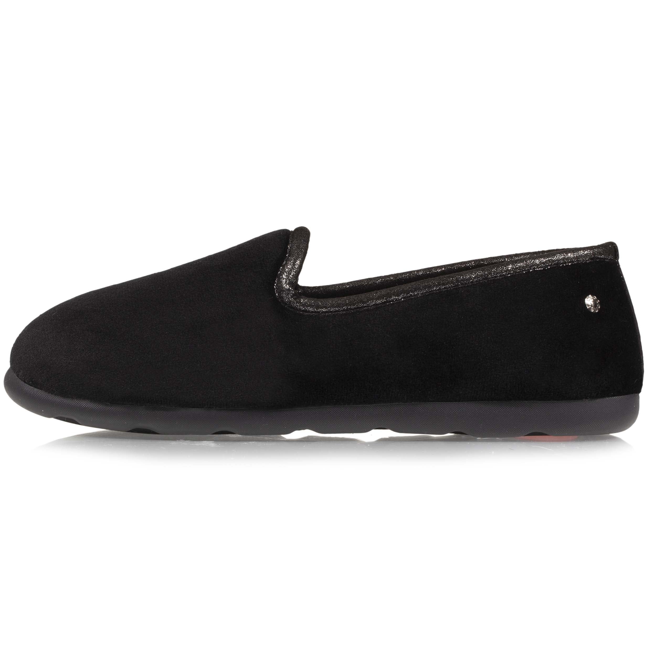 isotoner-chaussons-charentaises-femme-brillant-noir image 3