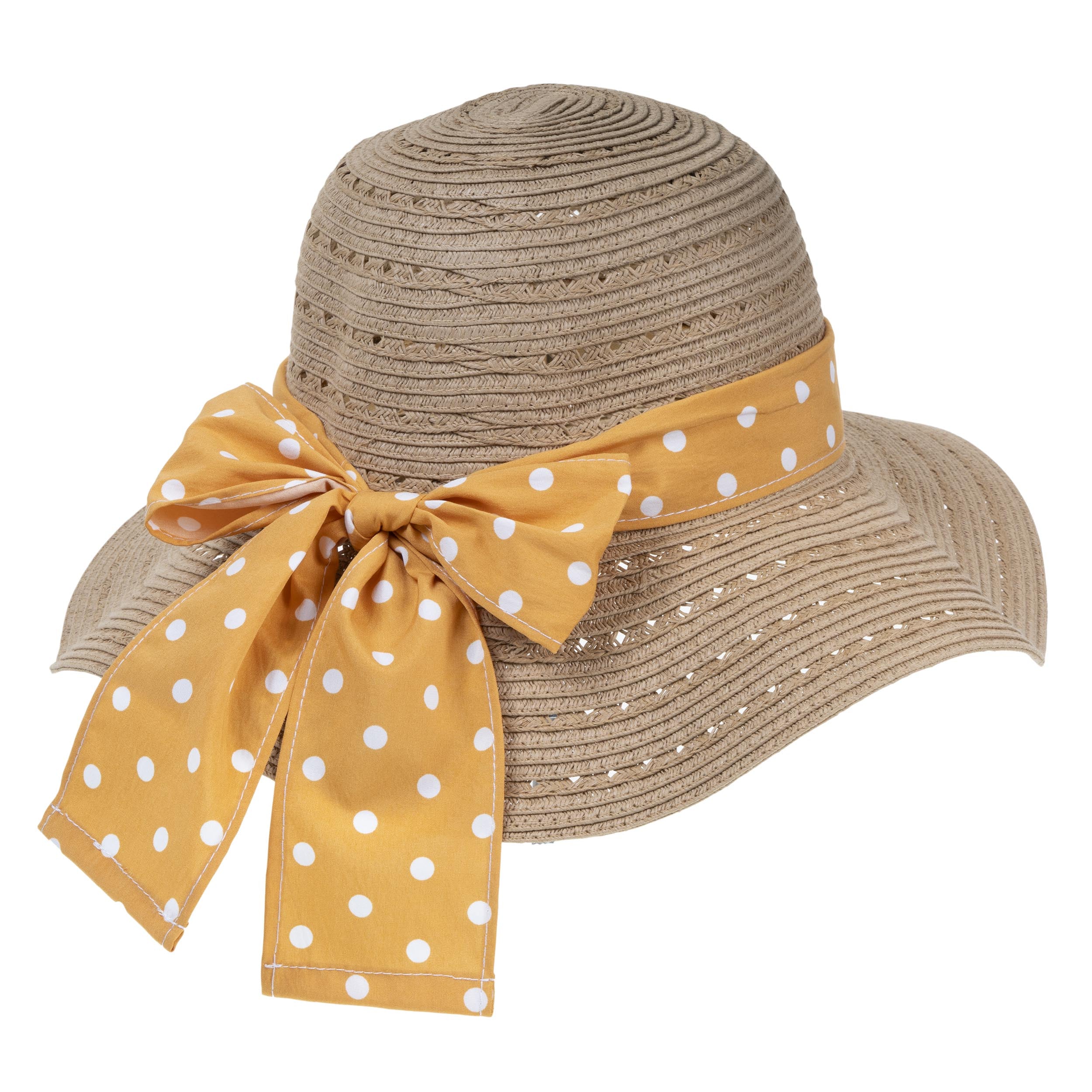 isotoner-chapeau-capeline-femme-foulard-orange-paille-ajustable-52-58-cm image 2