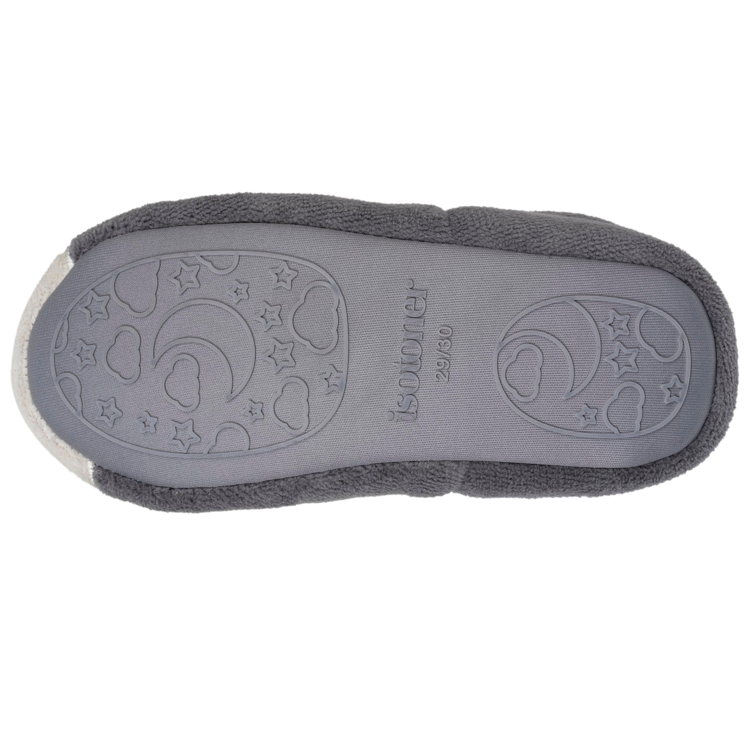 isotoner-chaussons-slippers-enfant-gris-pingouin-blanc image 4